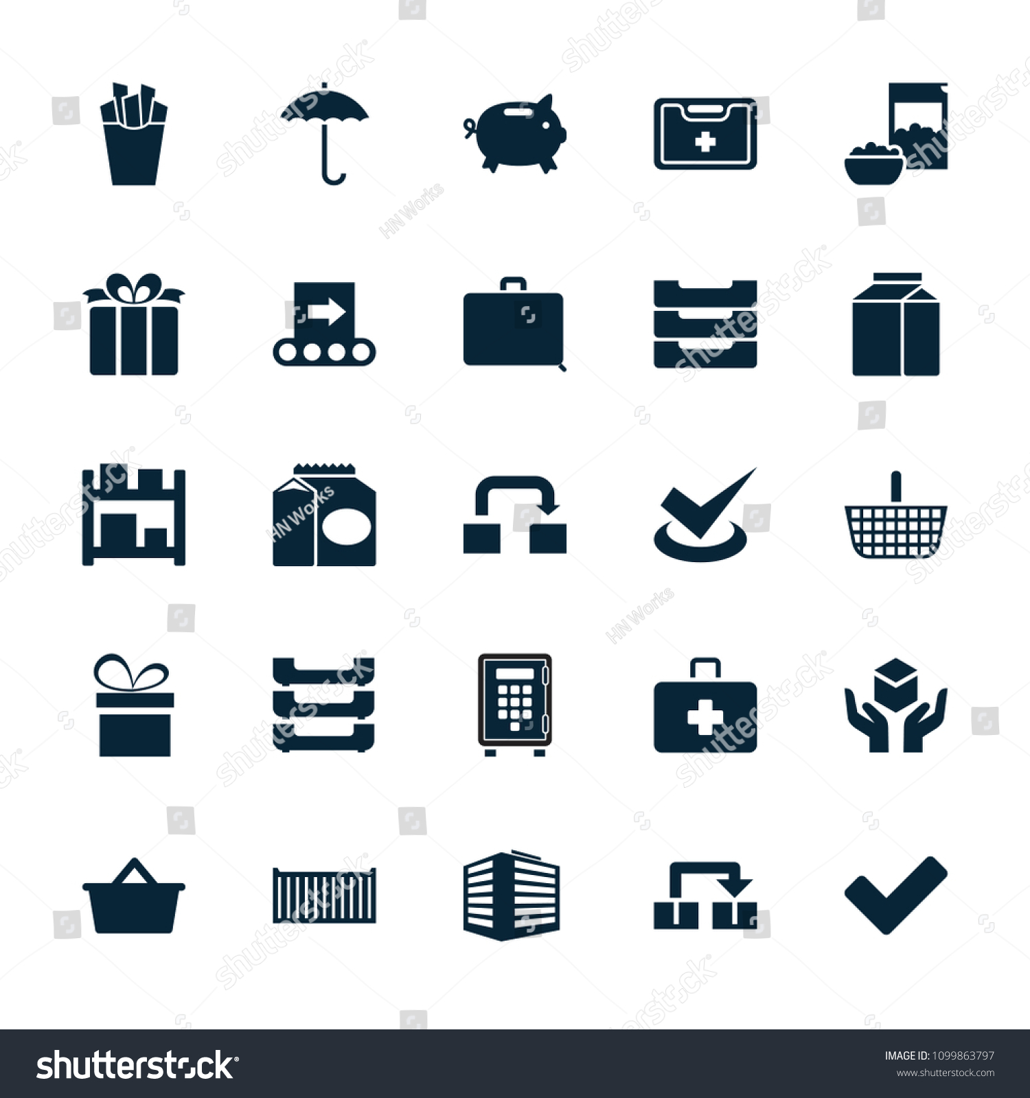 Box Icon Collection 25 Box Filled Stock Vector Royalty Free Shutterstock