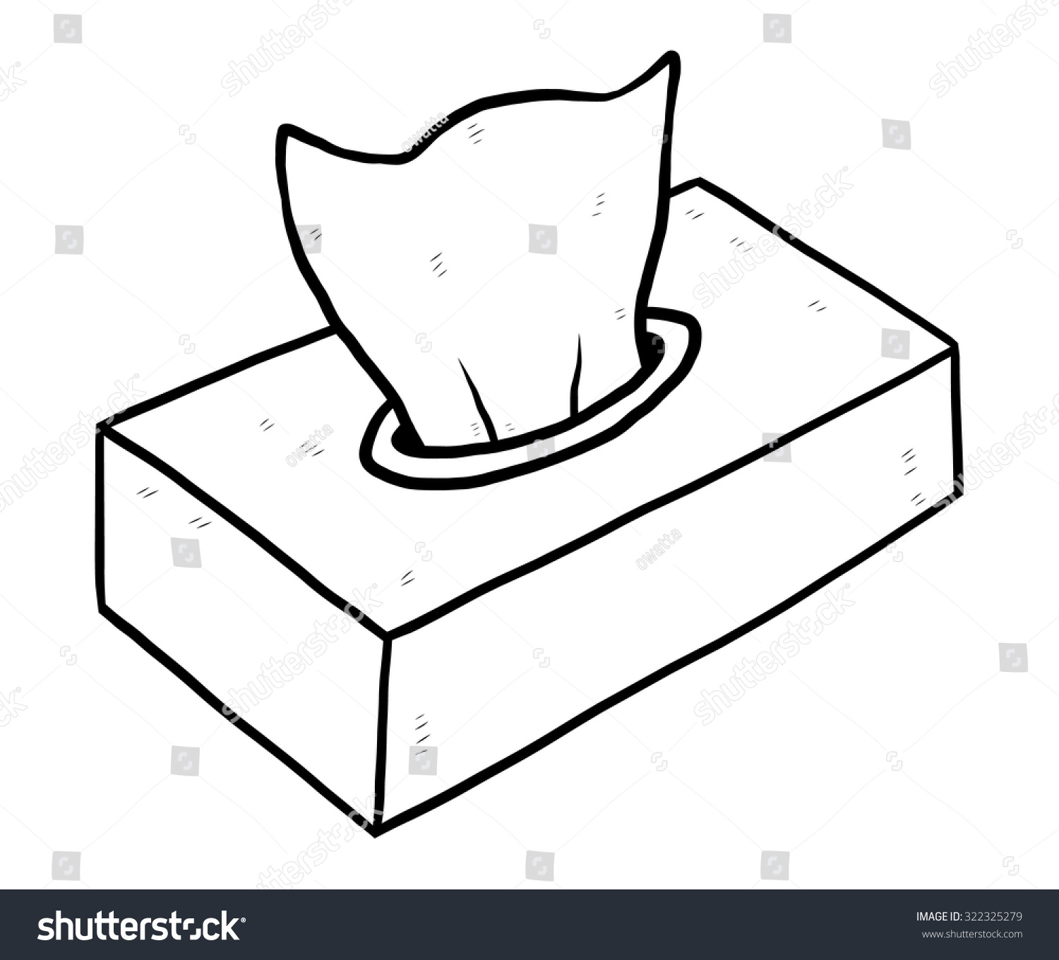 black and white tissue box