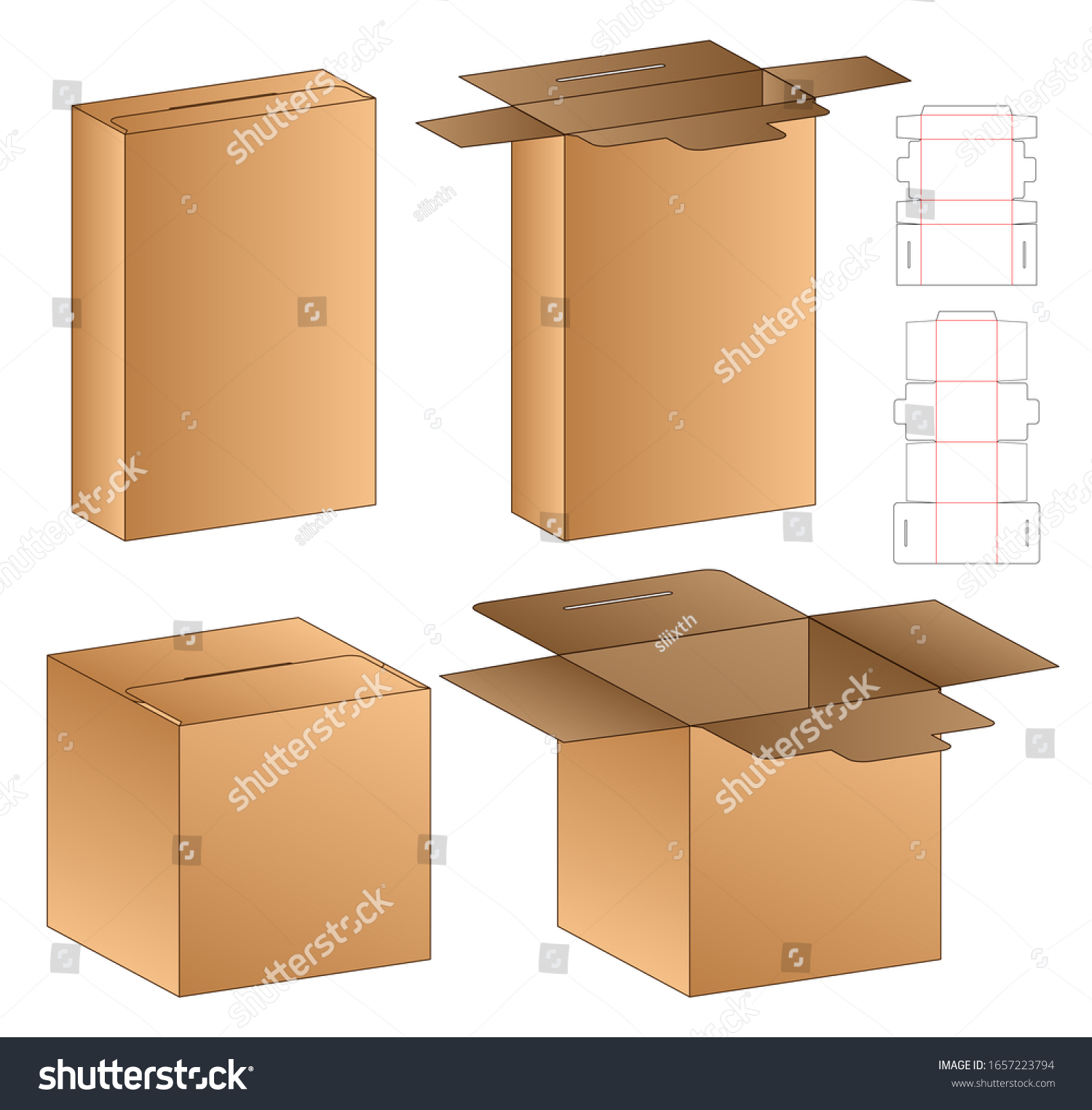 Box Packaging Die Cut Template Design Stock Vector (Royalty Free ...