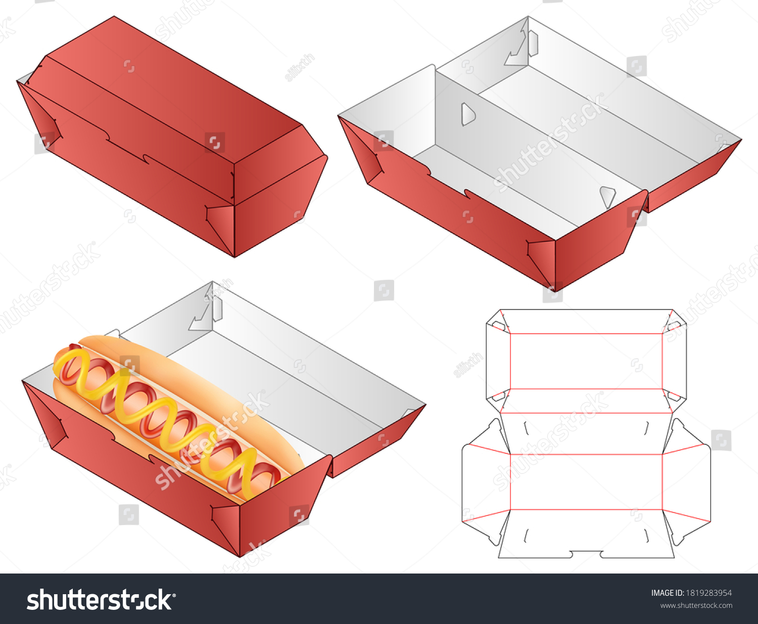 293 Hotdog box template kép, stockfotó és vektorkép | Shutterstock