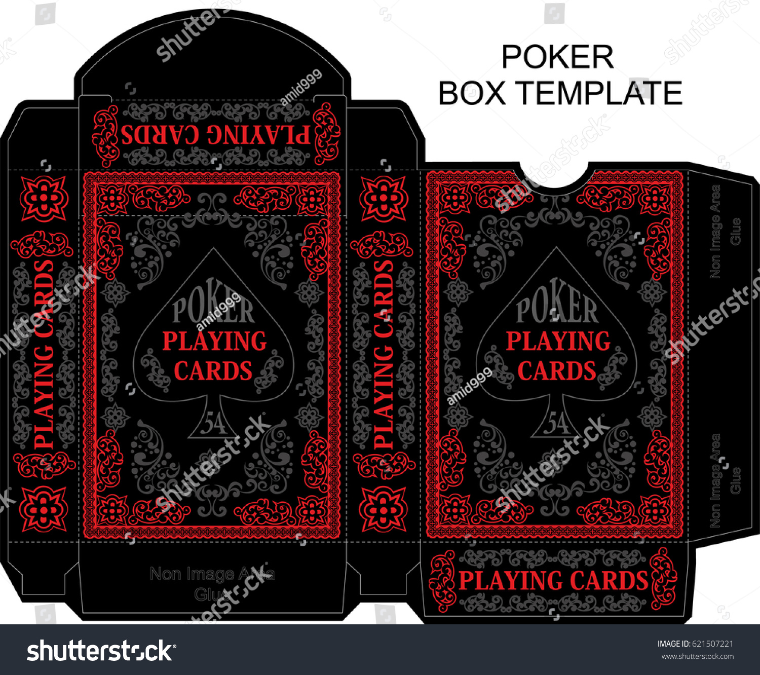 box-template-poker-playing-card-stock-vector-royalty-free-621507221