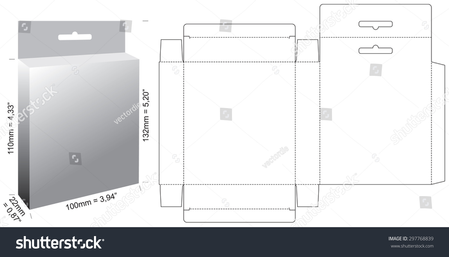 Box Shelf Hanging Holes Die Cut Stock Vector (royalty Free) 297768839 