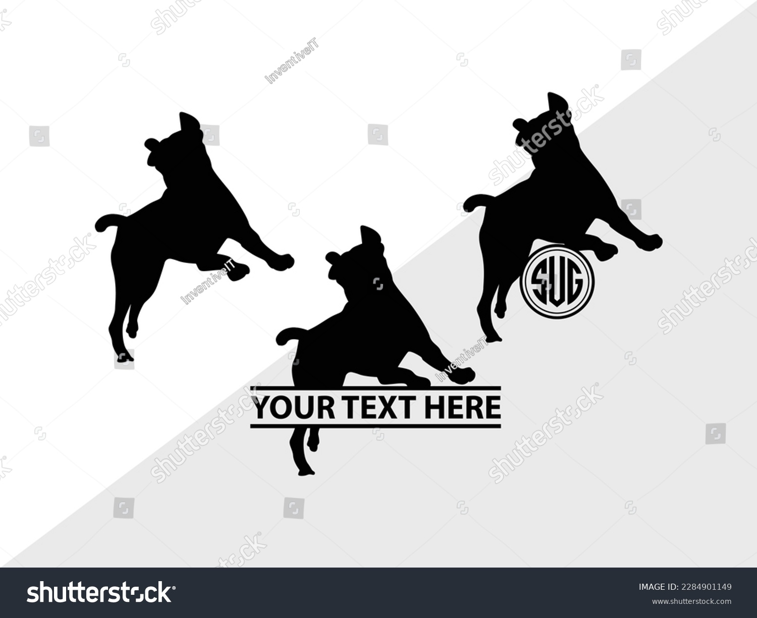 SVG of Boxer Dog Monogram Vector Illustration Silhouette svg