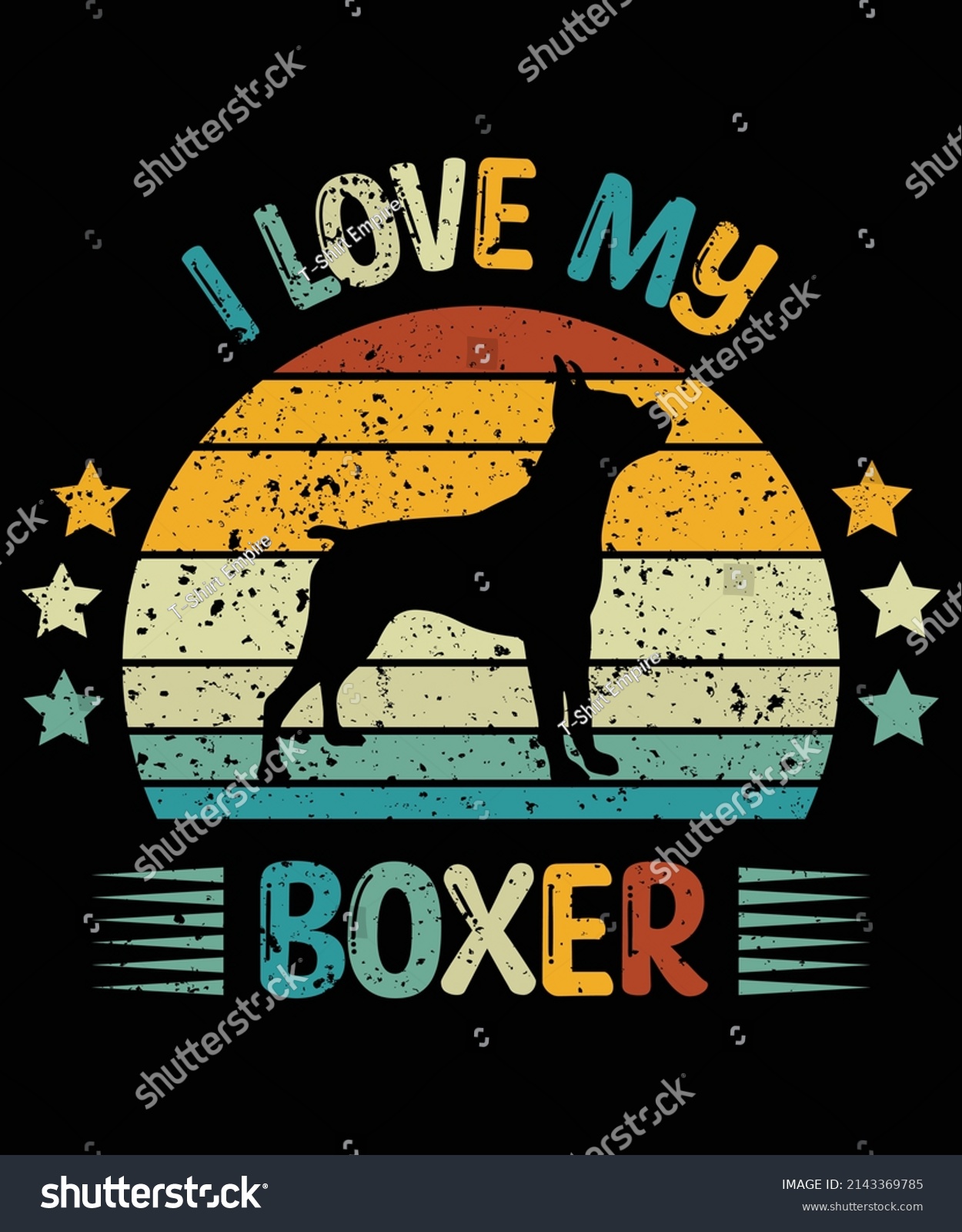 SVG of Boxer silhouette vintage and retro t-shirt design svg