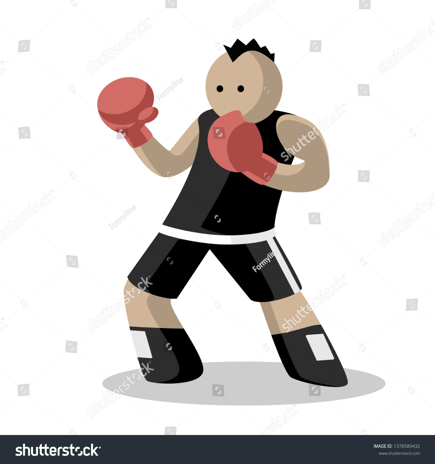 Boxer Stands Rack Sport Boxing Vector Stock Vector (Royalty Free ...