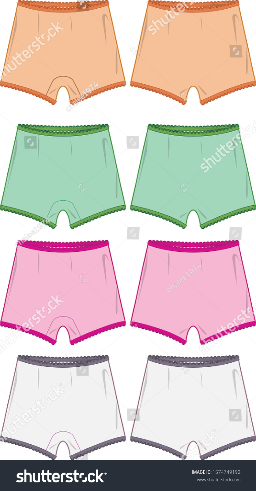 Boxer Underwear Lady Vector Template Stock Vector (Royalty Free