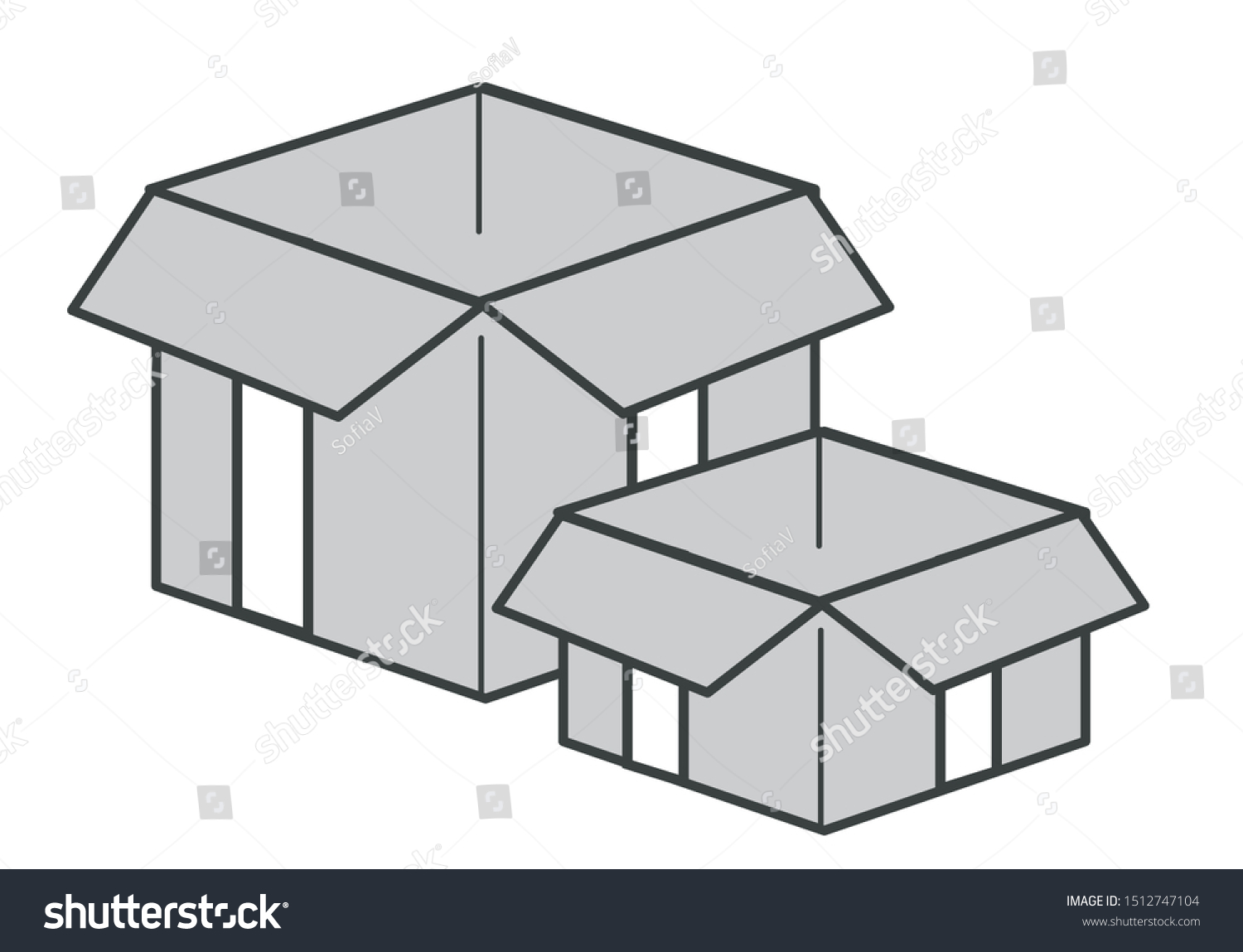 Boxes Parcels Delivery Service Warehouse Cardboard Stock Vector