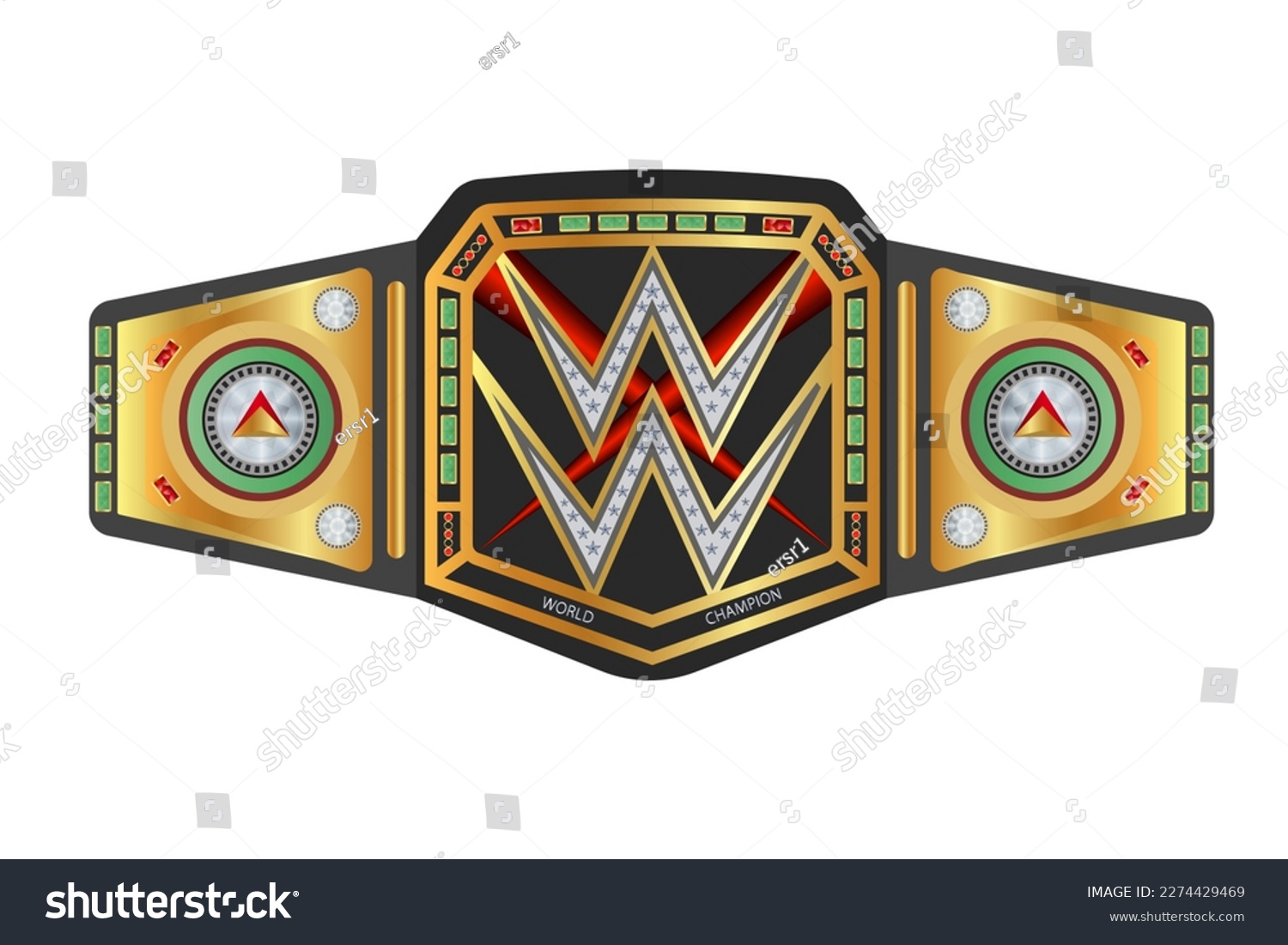 SVG of boxing championship belt with two letters 