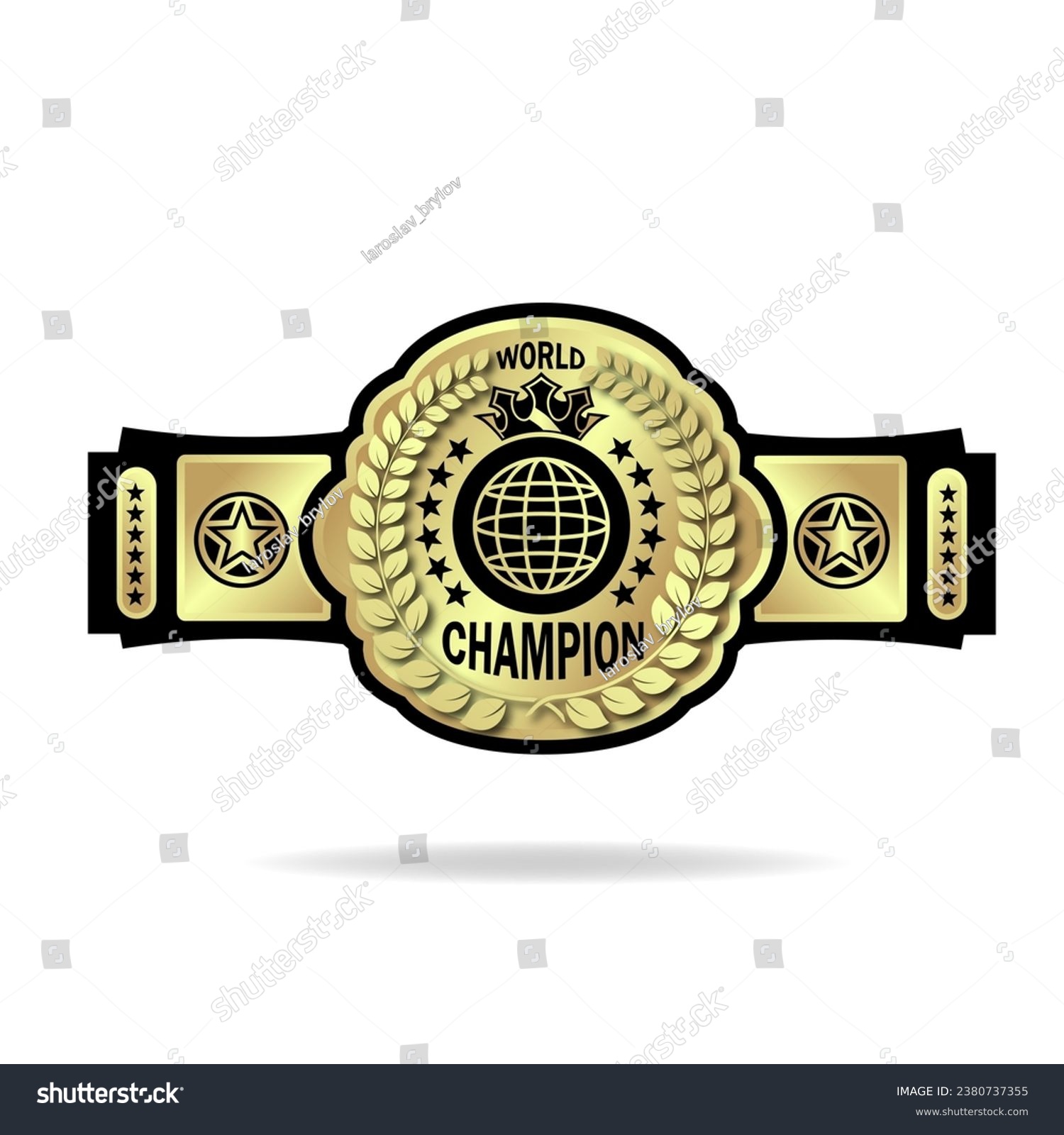 SVG of boxing championship belt with two letters WORLD CHAMPION svg