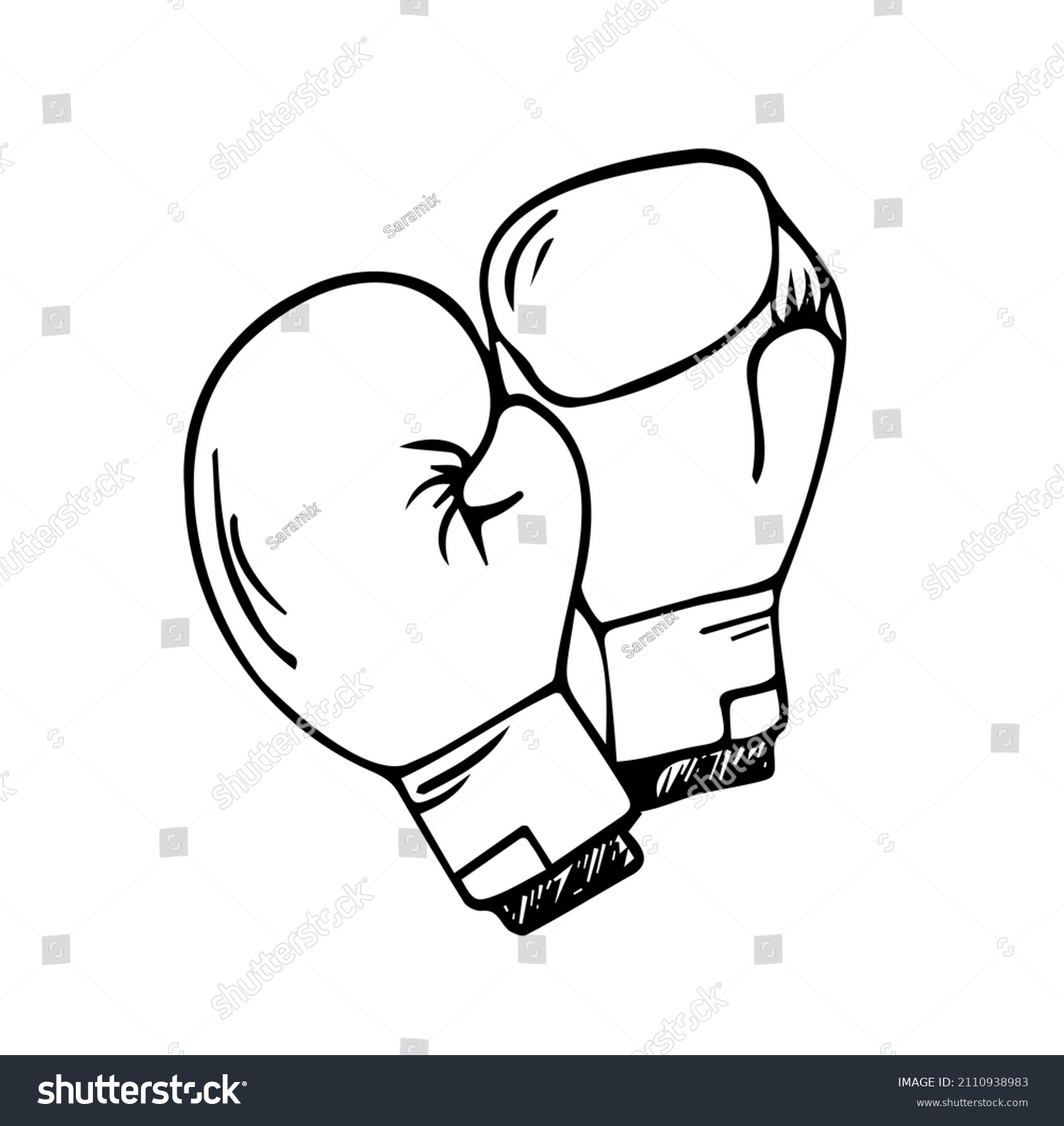 Boxing Doodle Vector Doodle Boxing Gloves Stock Vector (Royalty Free ...