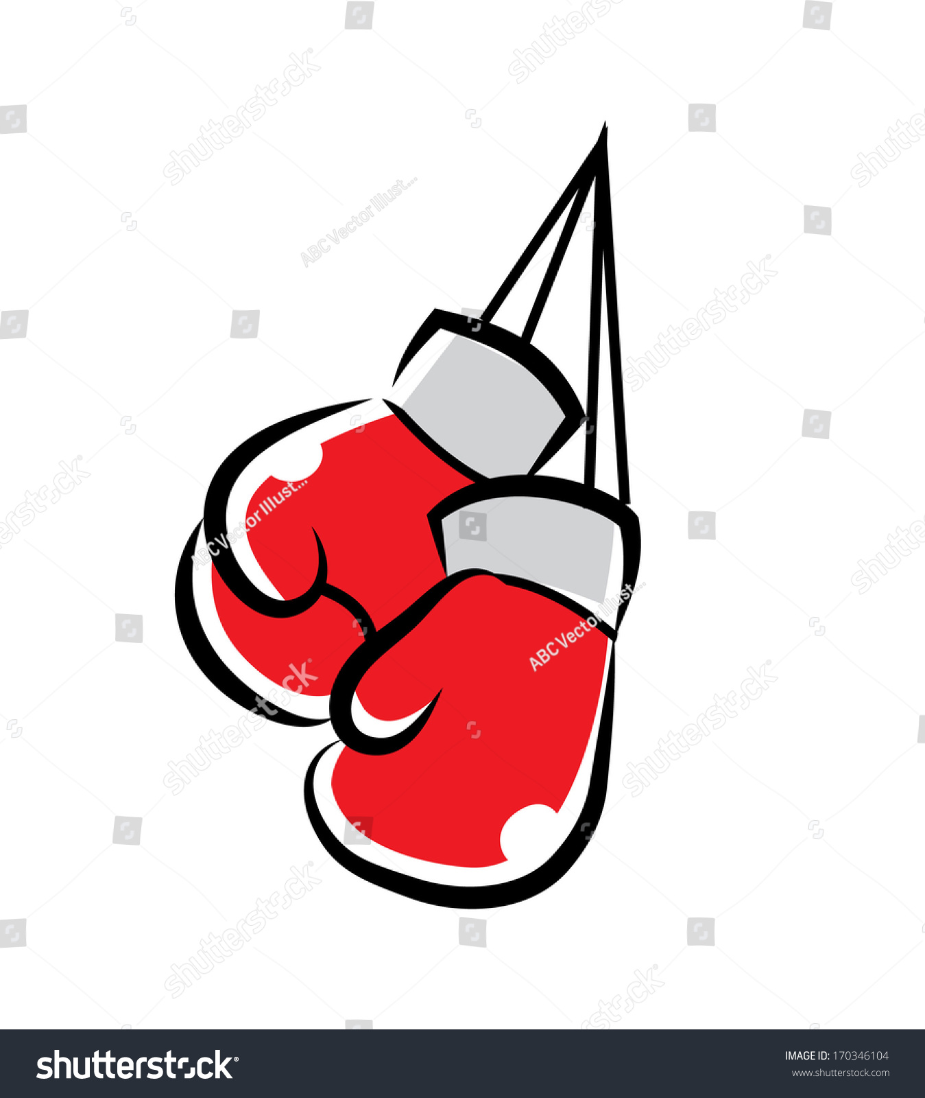 Boxing Gloves Cartoon Illustration Stock Vector 170346104 Shutterstock