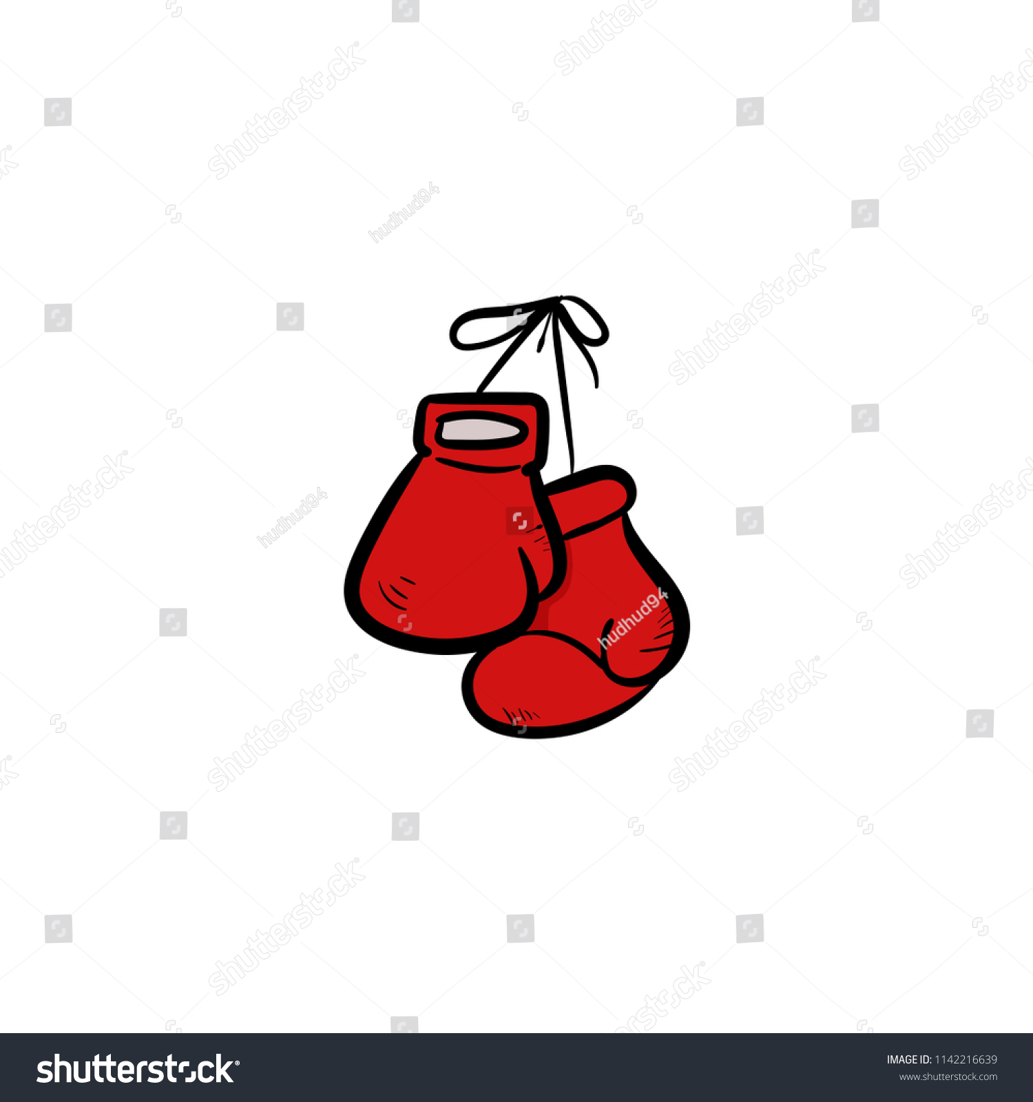 Boxing Gloves Doodle Icon Vector Stock Vector (Royalty Free) 1142216639