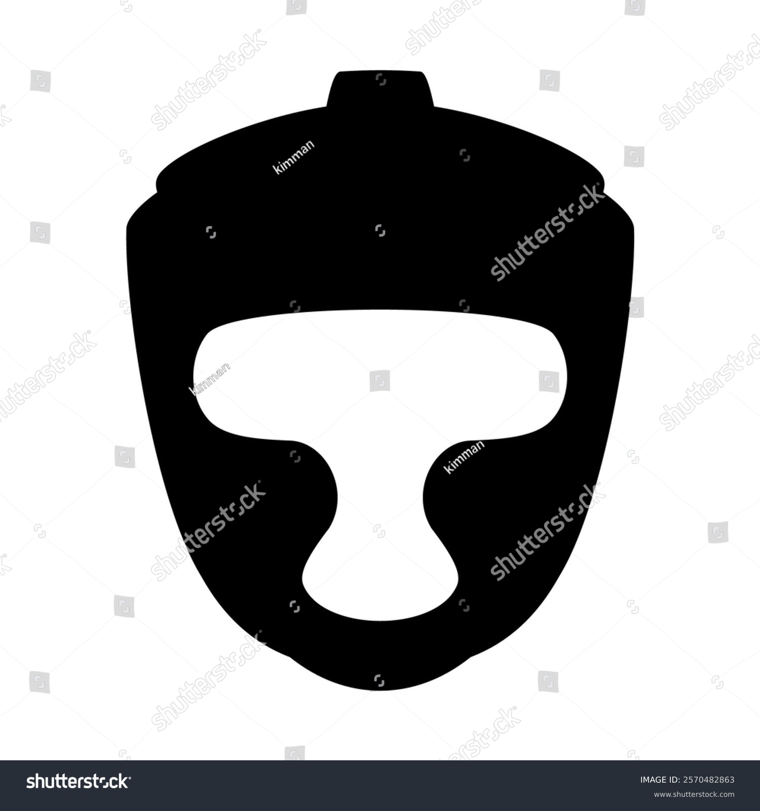 black boxing headgear silhouette on white background clip art preview