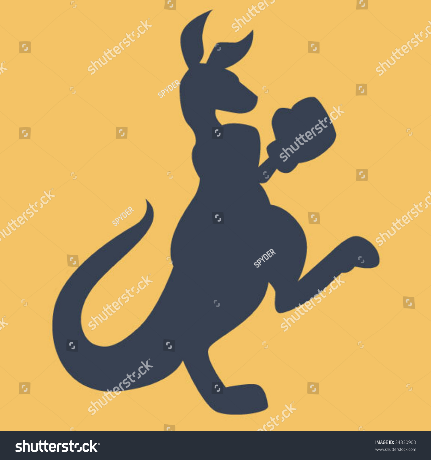 Boxing Kangaroo Silhouette Stock Vector 34330900 Shutterstock