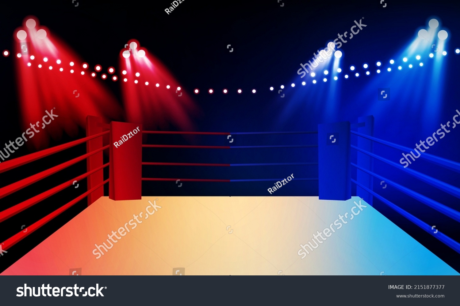 Boxing Ring Arena Spot Light Floodlights Stock Vector (royalty Free 