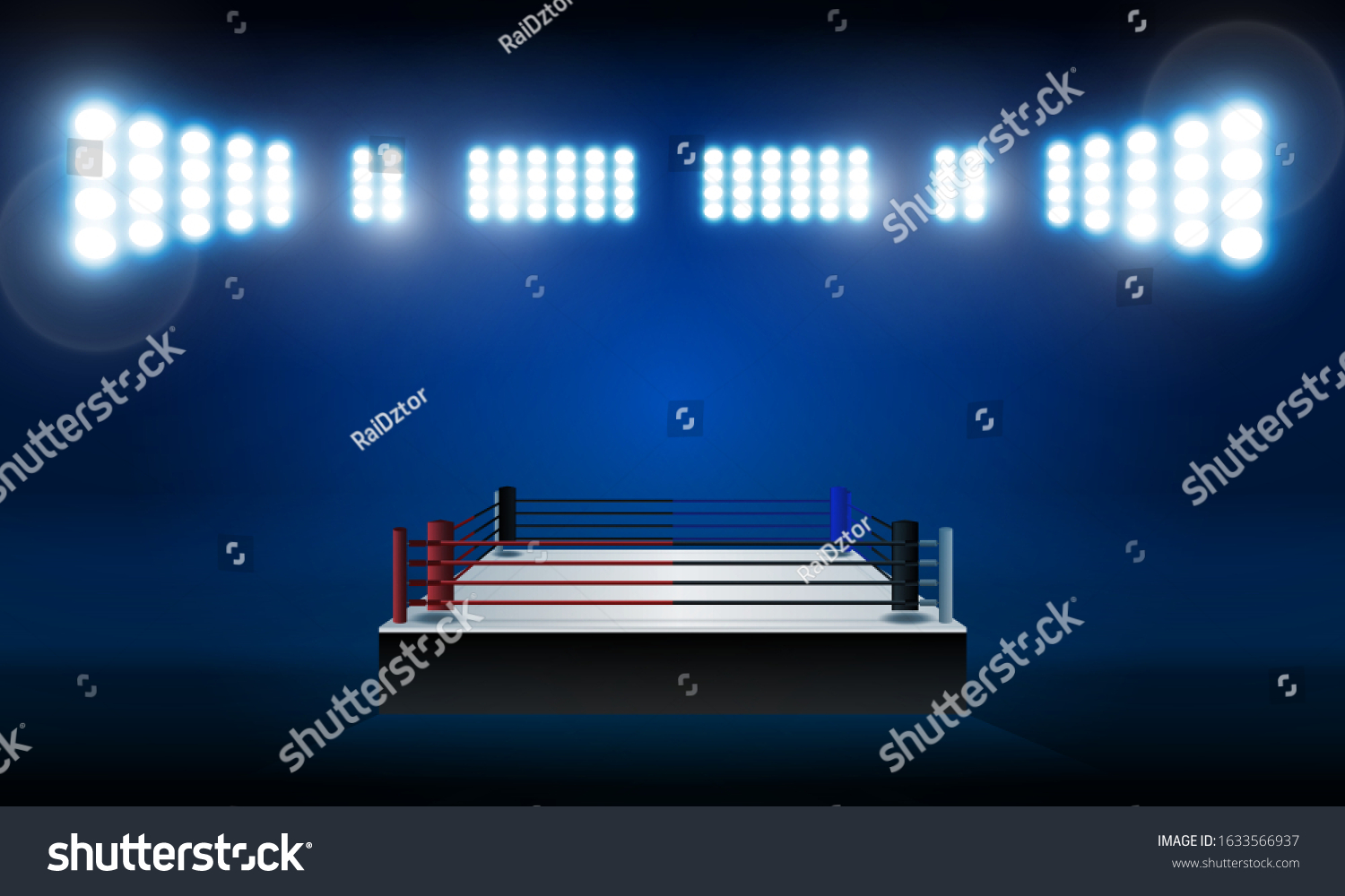 Boxing Ring Arena Spotlight Floodlights Vector Stock Vector (Royalty ...