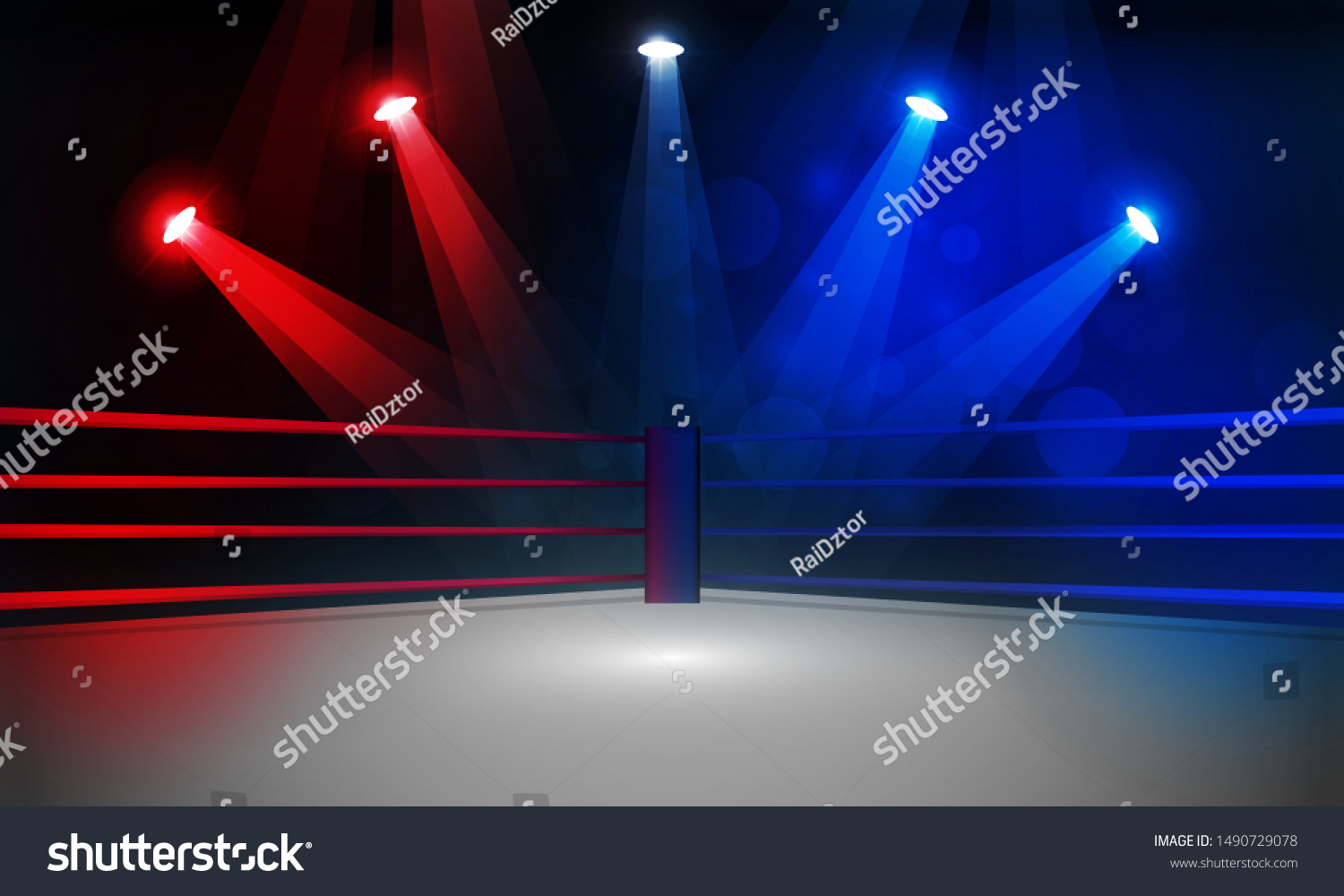 Boxing Ring Arena Spotlight Floodlights Vector Stock Vector (Royalty ...