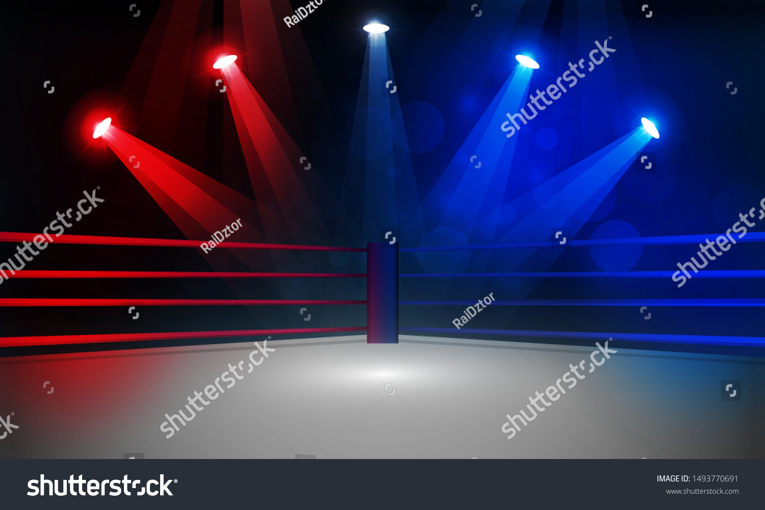 Boxing Ring Arena Spotlight Floodlights Vector Stock Vector (Royalty ...