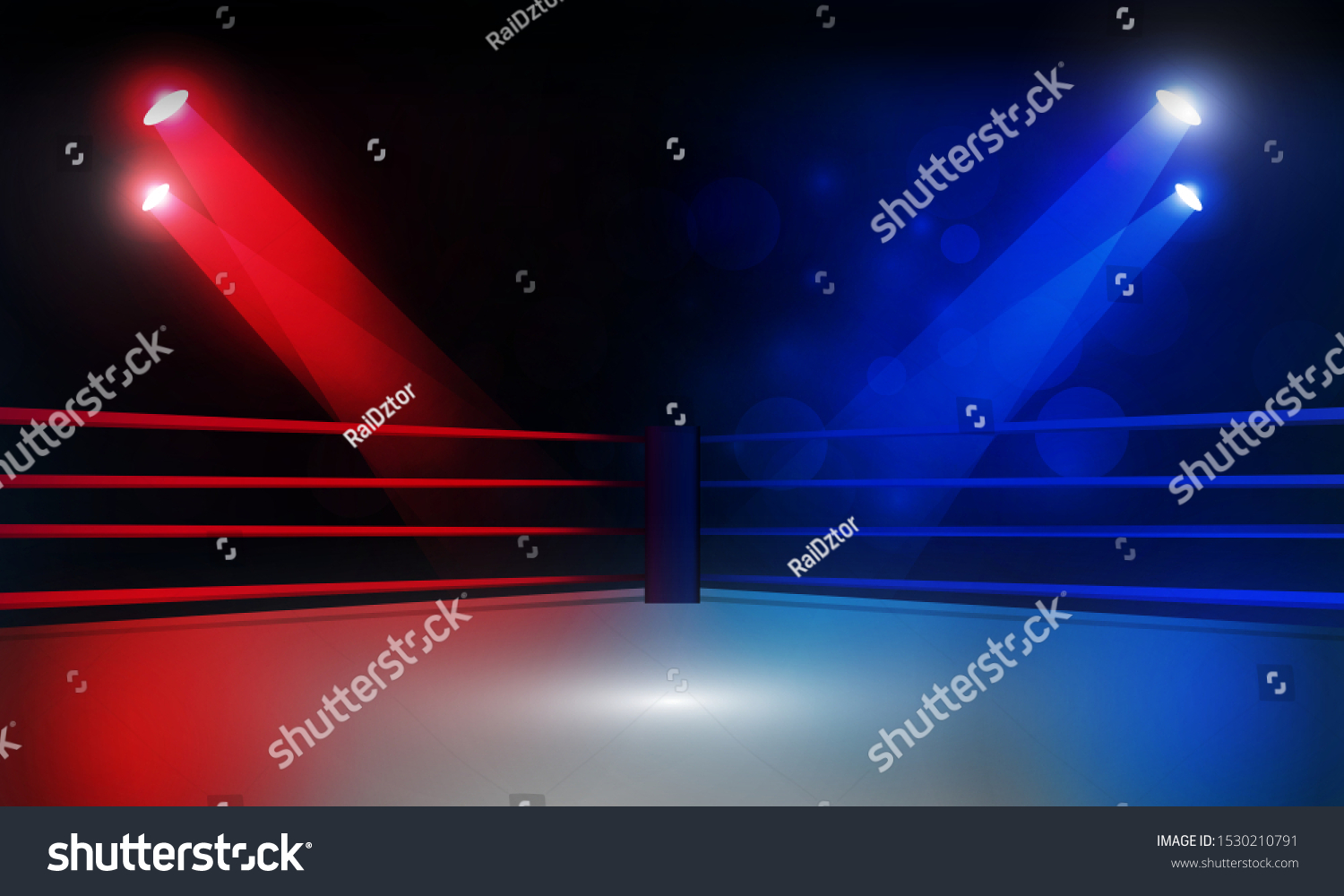 Boxing Ring Arena Spotlight Floodlights Vector Stock Vector (Royalty ...