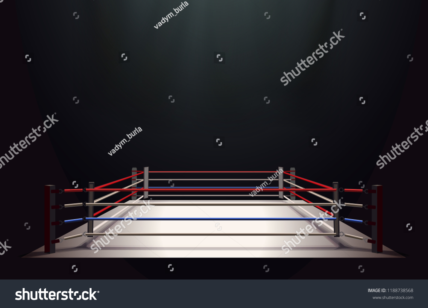 Boxing Ring Isolated On Black Abstract Stock Vector (Royalty Free