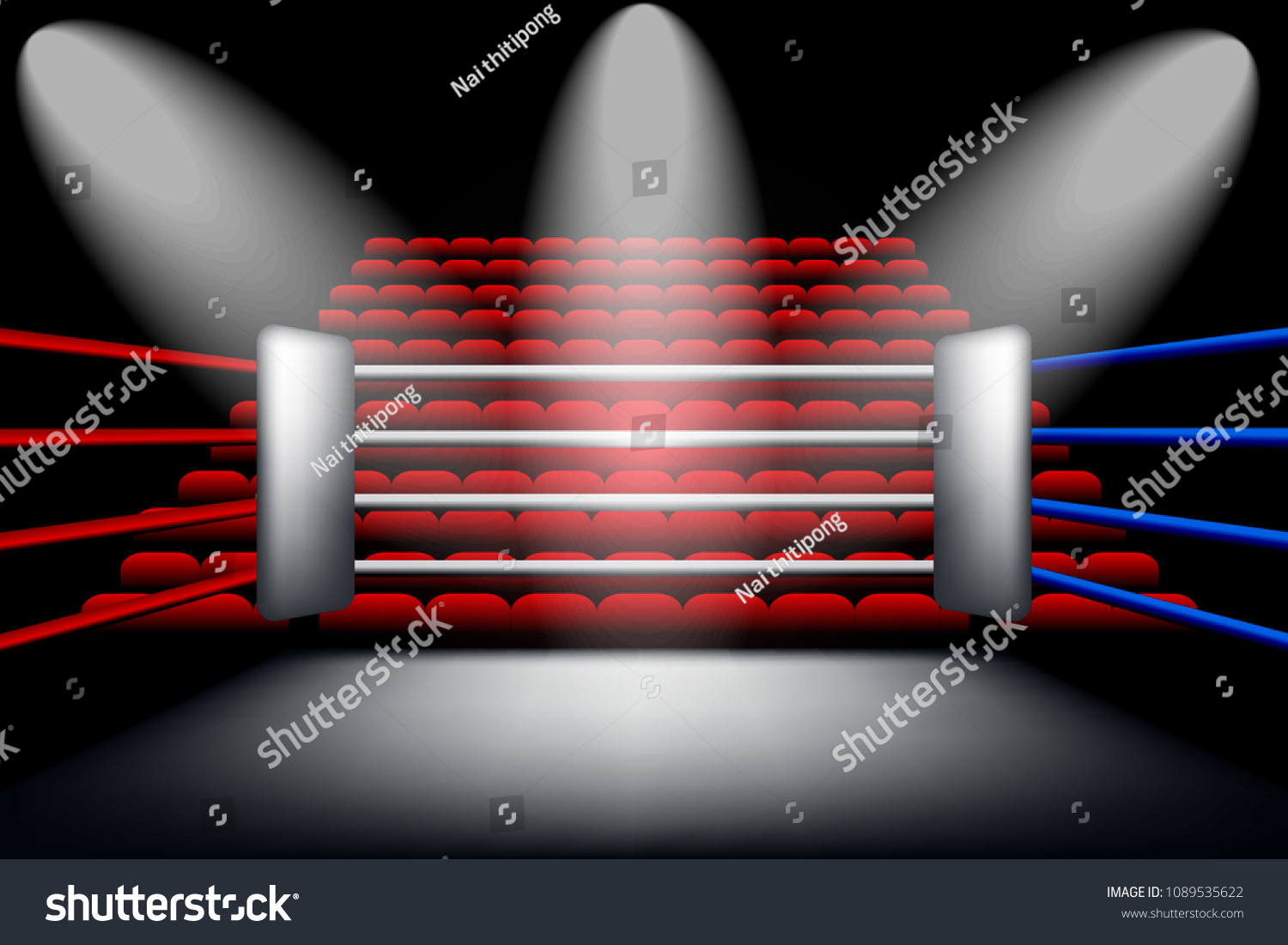 Boxing Ring Spotlights Vector Design Eps10 Stock Vector (Royalty Free