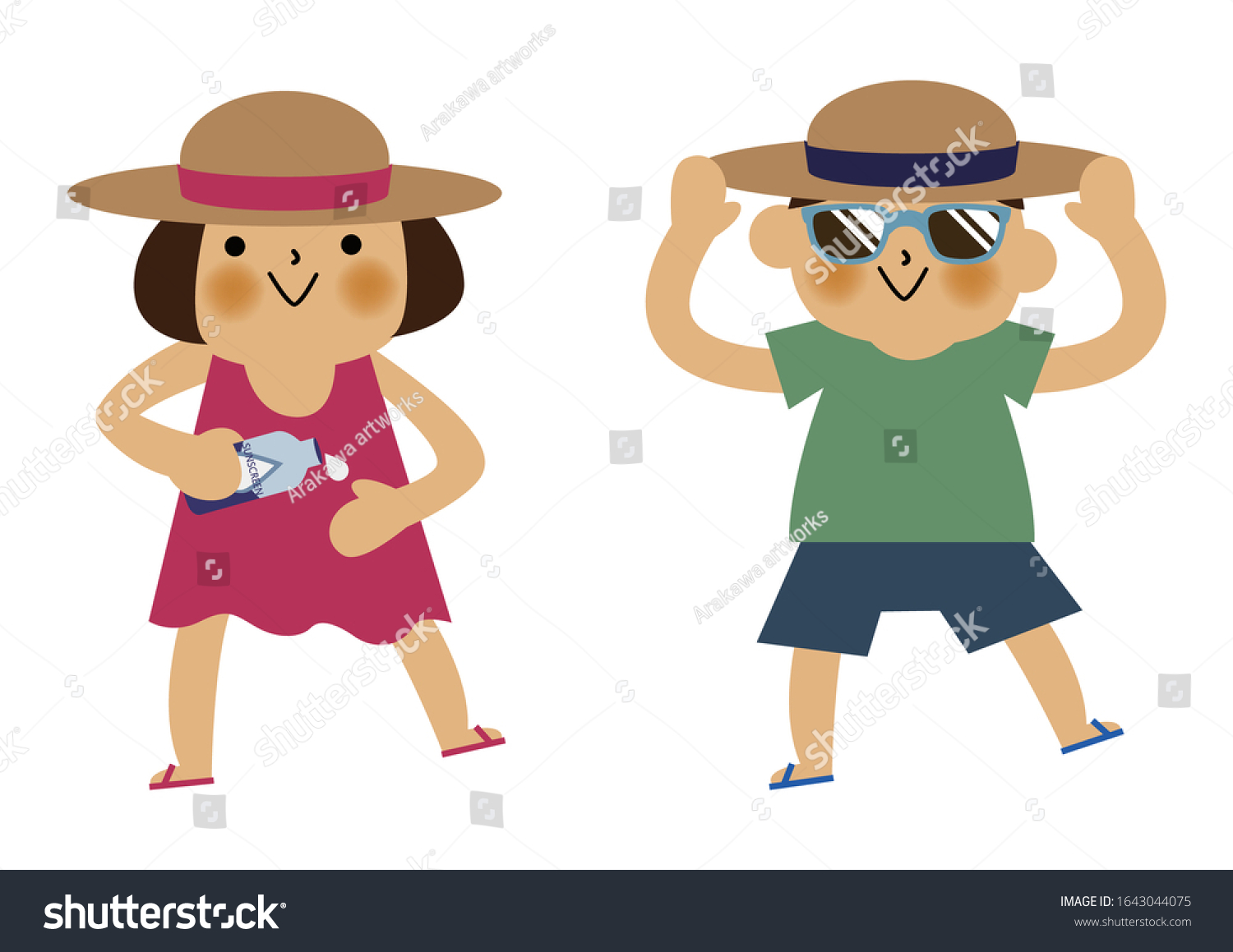 Boy Girl Applying Sunscreen Summer Clip Stock Vector Royalty Free Boy Girl Applying Sunscreen Summer Clip Stock Vector Royalty Free