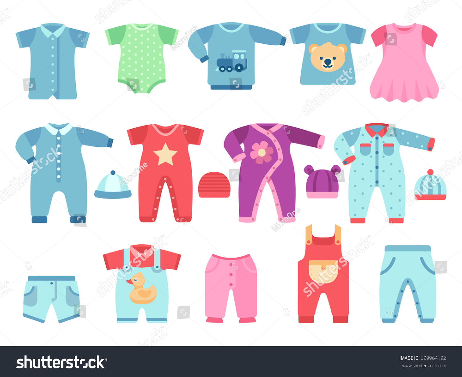 Boy Girl Baby Garments Infant Vector Stock Vector (Royalty Free ...