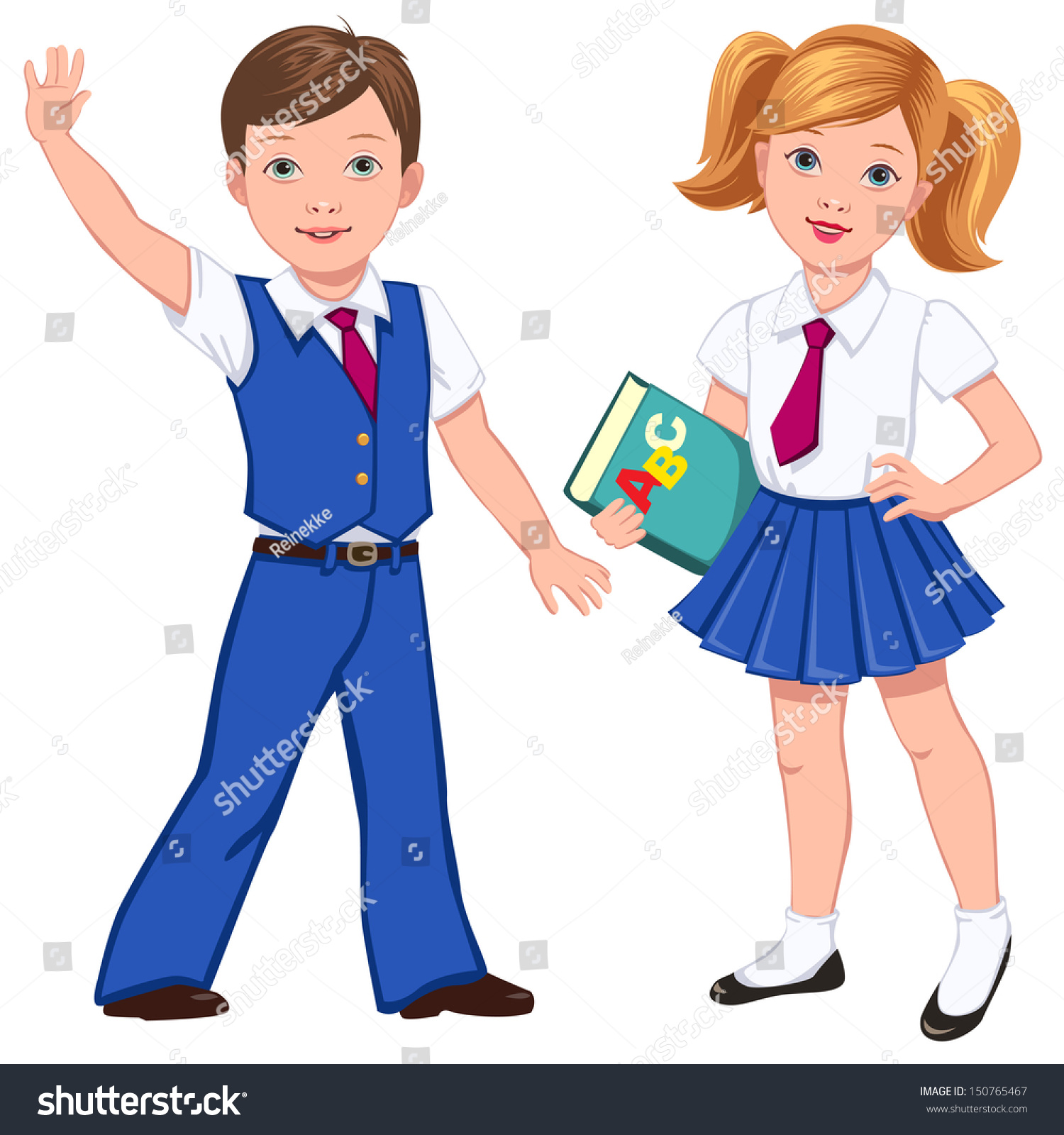 blue boy and girl