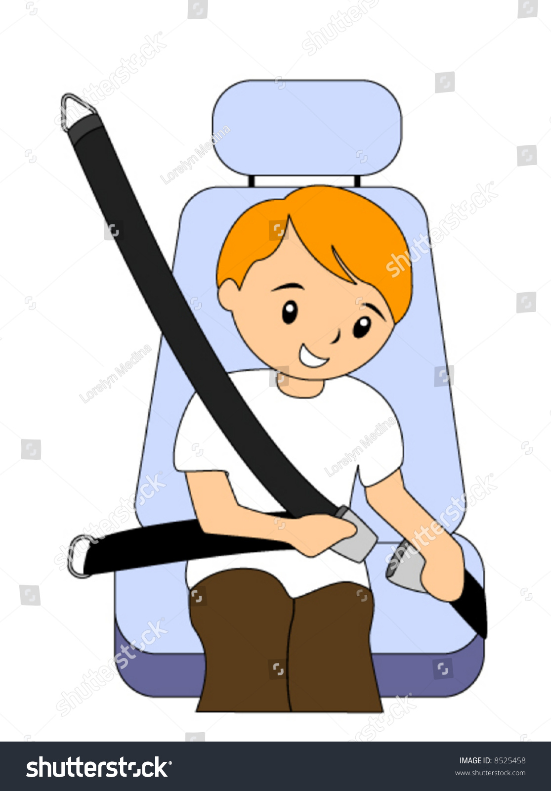 Boy Seatbelt Vector Stock Vector 8525458 - Shutterstock