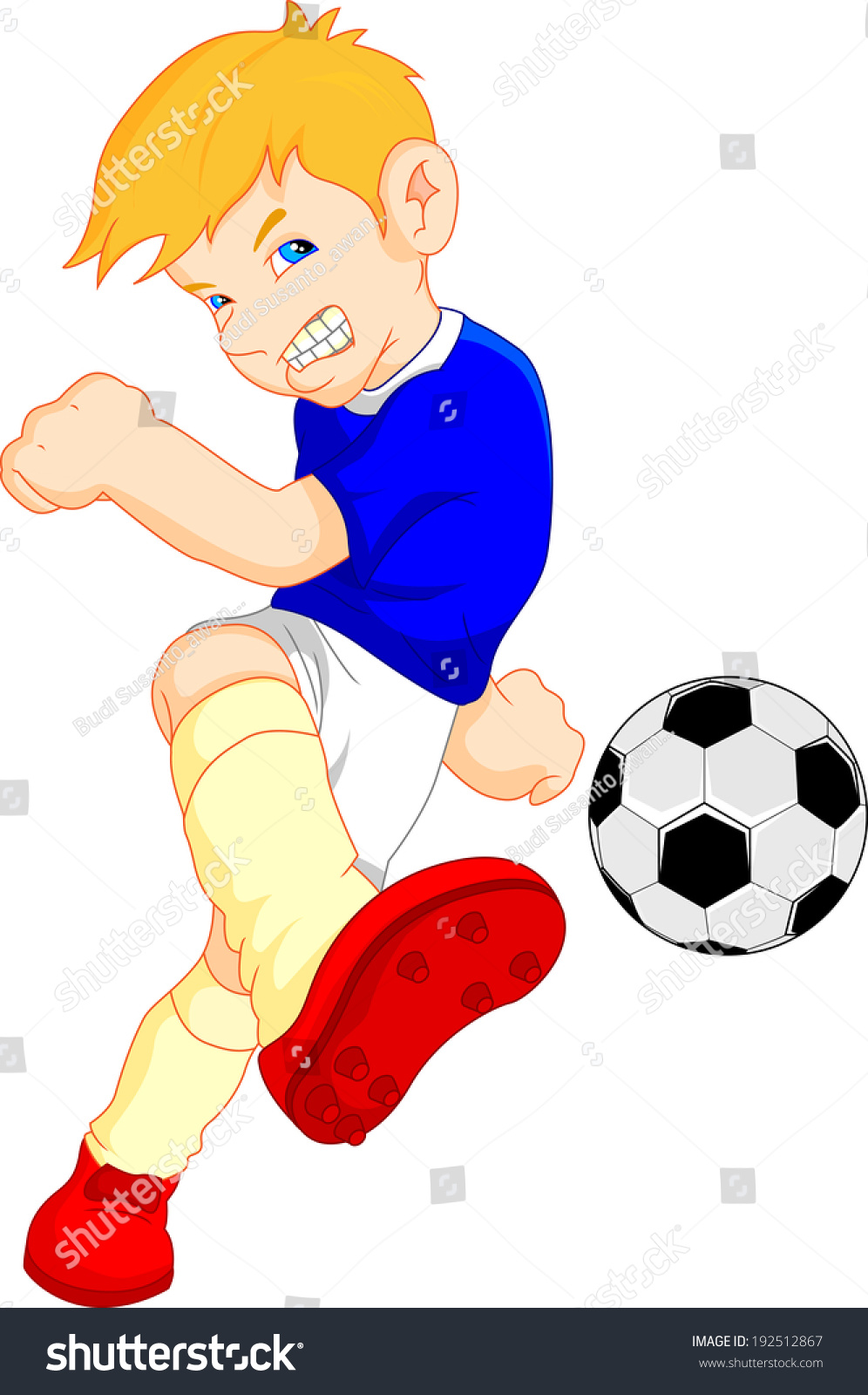 Boy Cartoon Soccer Player Stock Vector (Royalty Free) 192512867