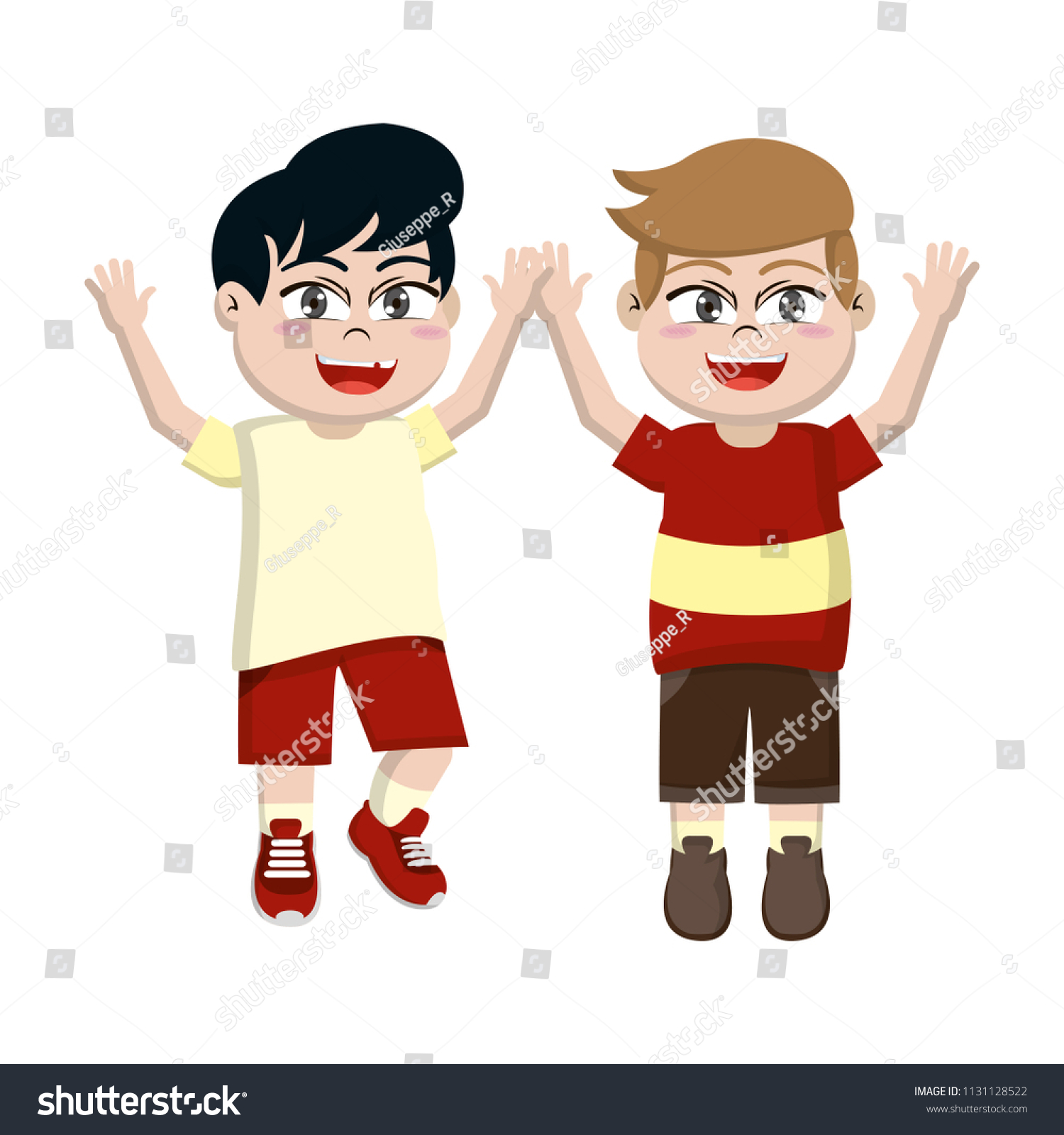 Boy Child Jumping Sport Clothes Stock Vector (Royalty Free) 1131128522 ...