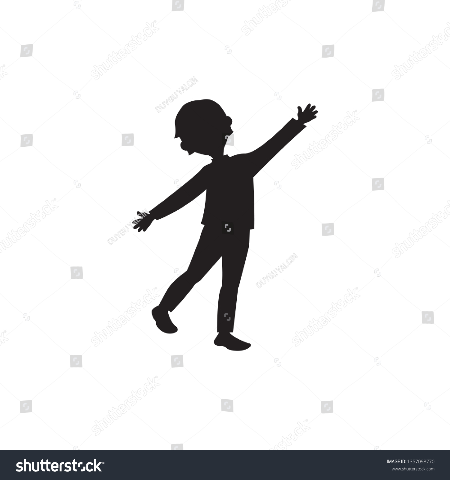 Boy Child Silhouette Drawing Vector Illustration Stock Vector (Royalty ...