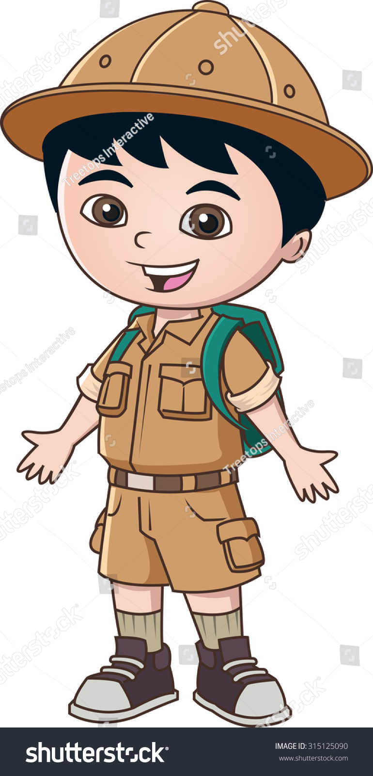 Boy Explorer Stock Vector 315125090 : Shutterstock