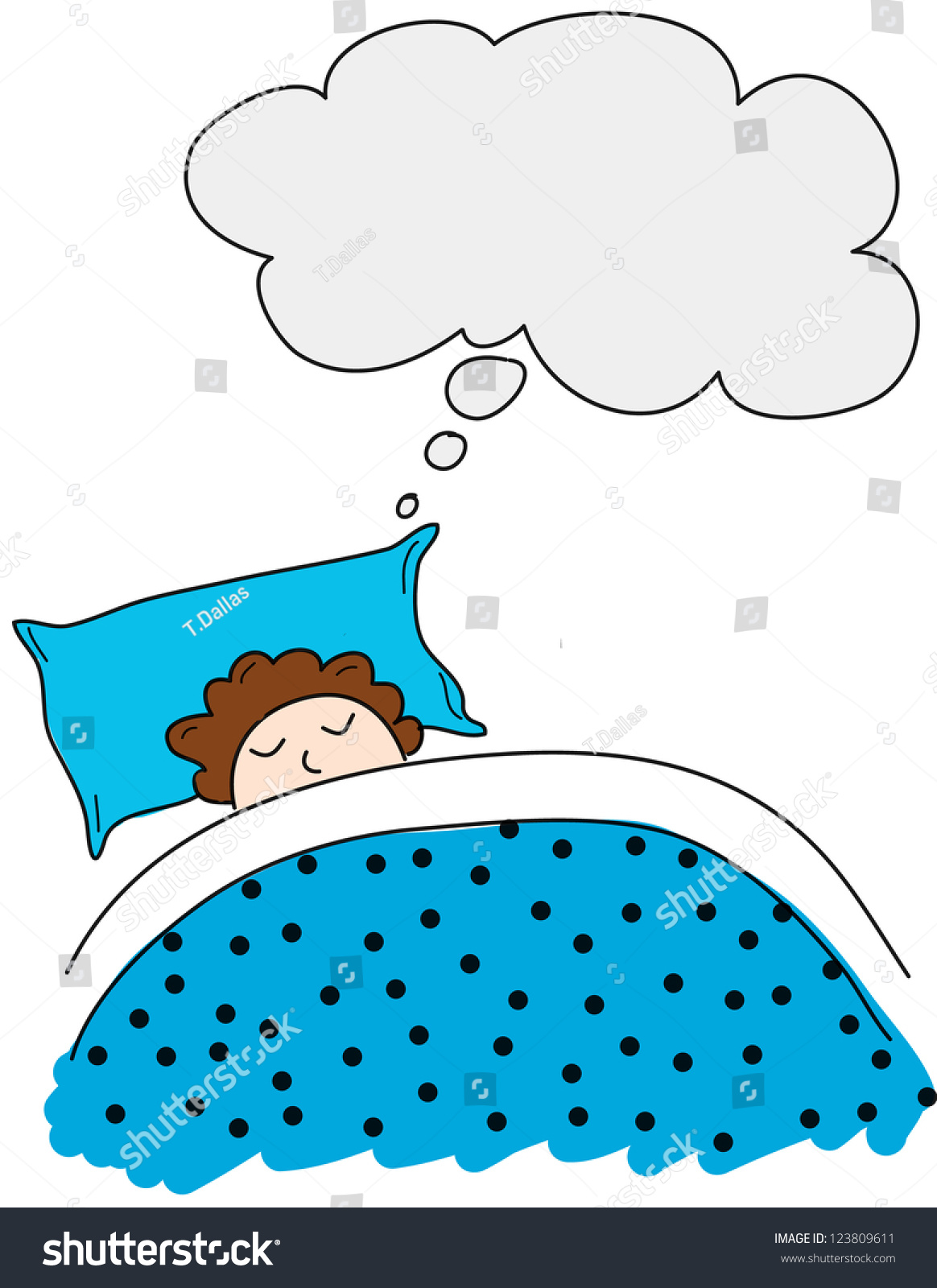 Boy Has A Dream, Vector Illustration Cartoon - 123809611 : Shutterstock