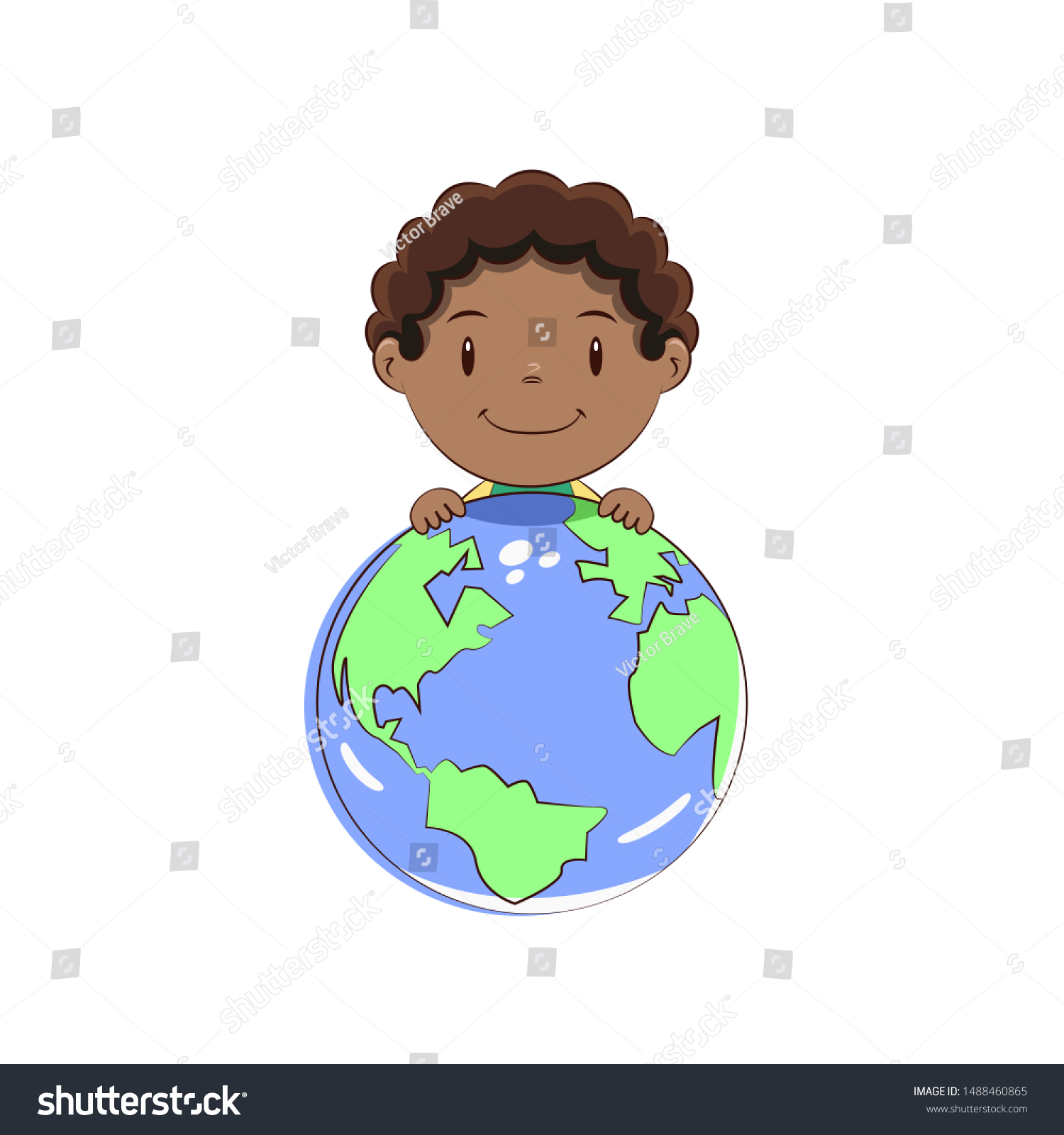 Boy Holding The Planet Earth Stock Vector   Illustration Of People