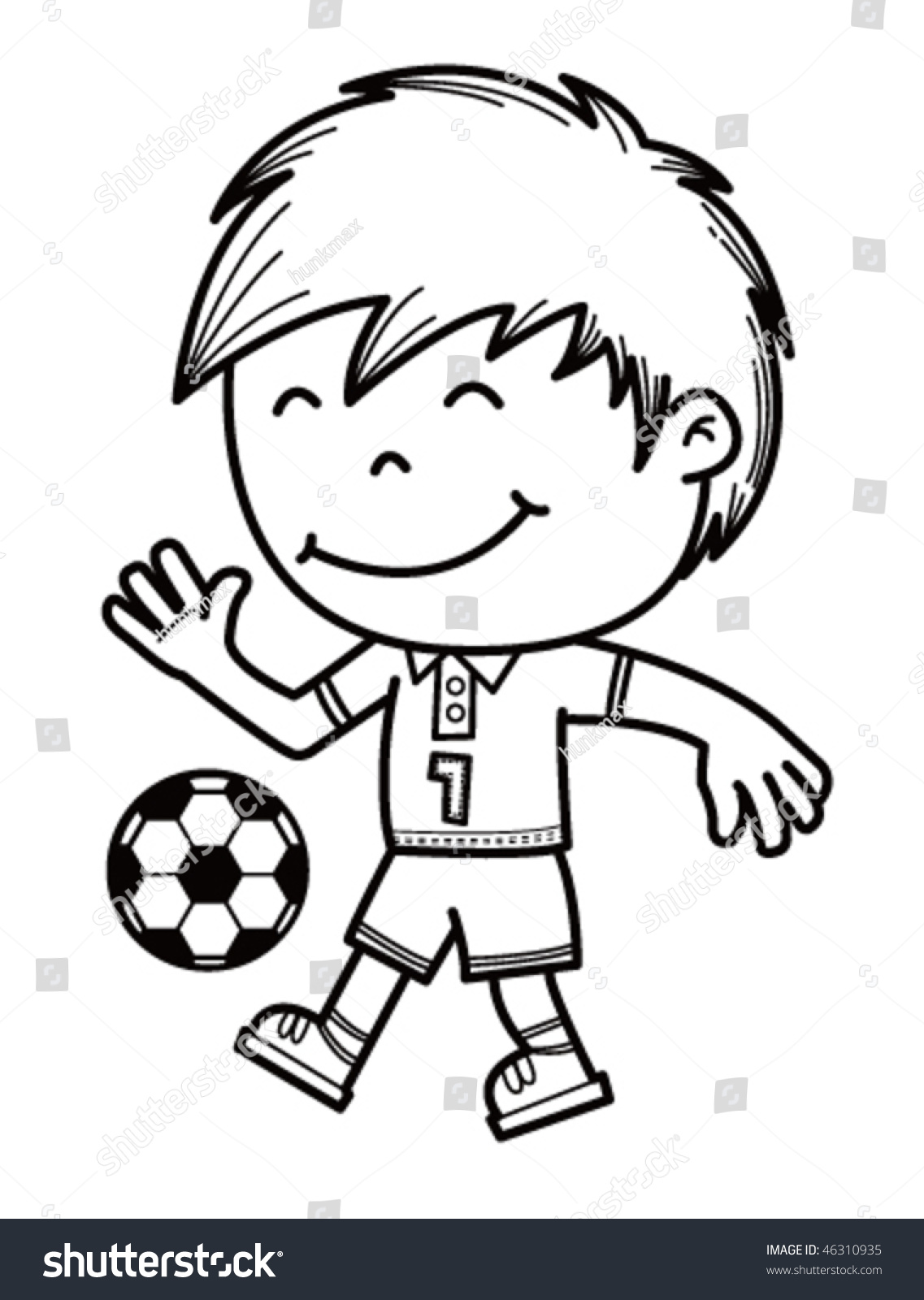 Boy Kicking Soccer Ball Stock Vector Royalty Free