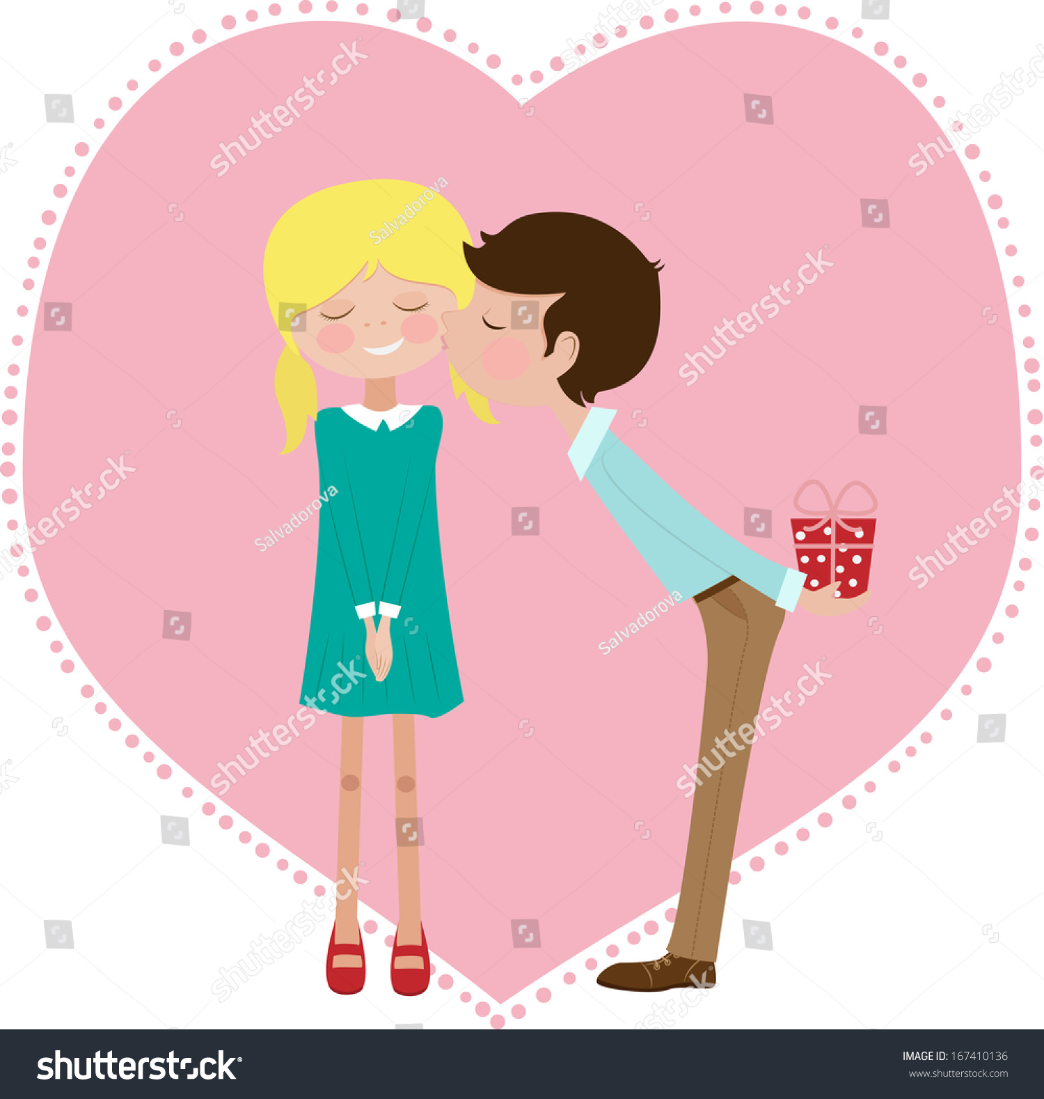 Boy Kissing Girl Vector Illustration 스톡 벡터로열티 프리 167410136 Shutterstock 4973