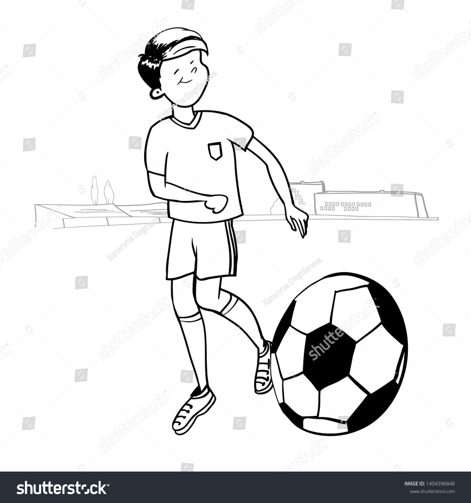 Featured image of post Boy Playing Football Drawing : Hand drawn holiday extracurricular training playing football boy illustration.