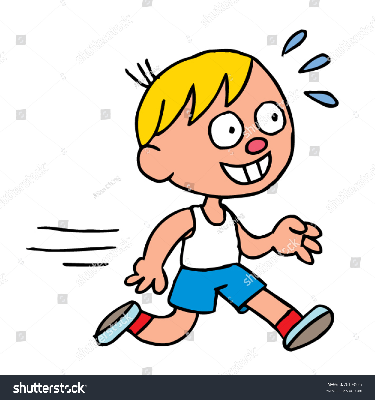 Boy Running Stock Vector 76103575 - Shutterstock