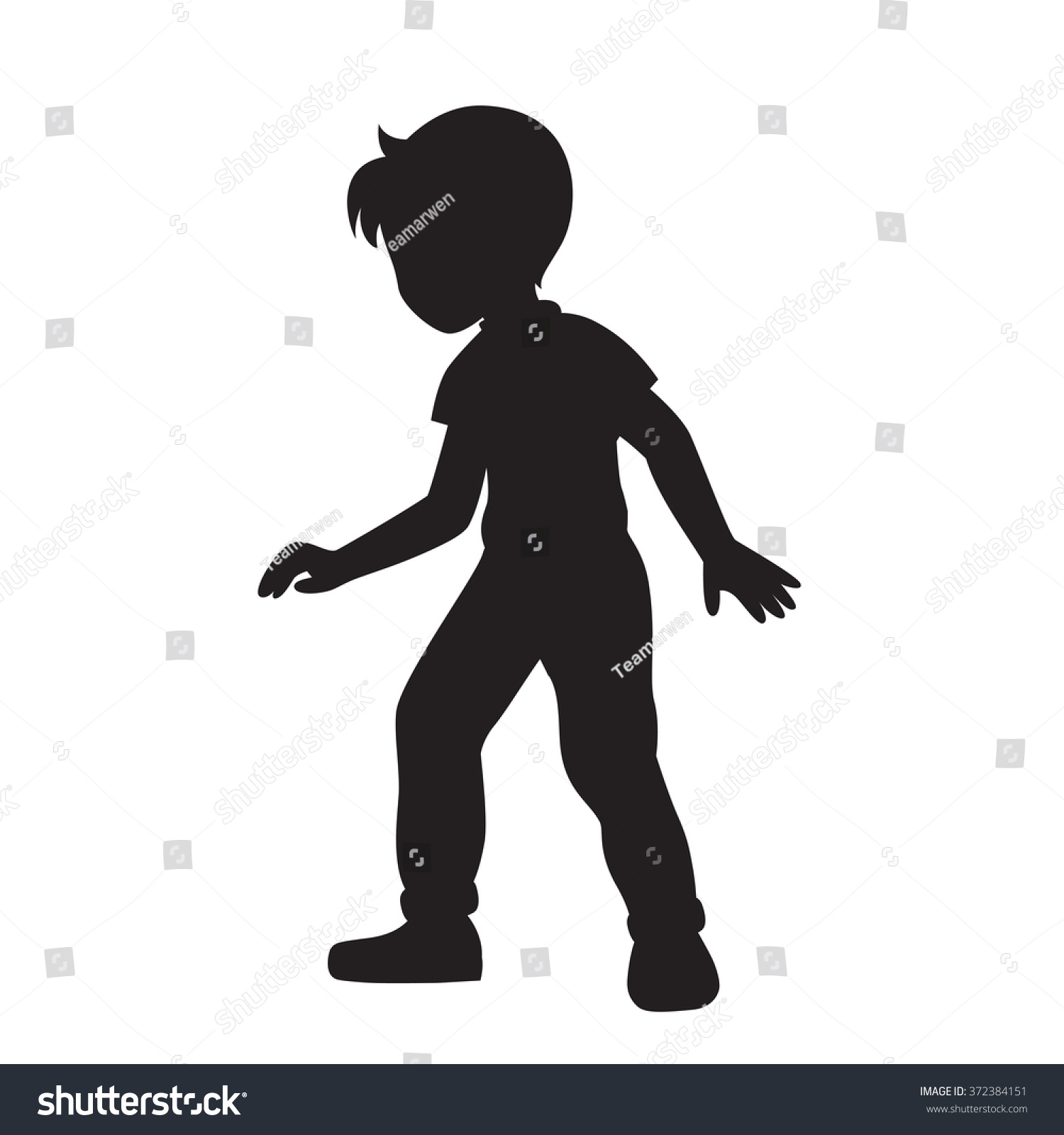 Boy Silhouette Vector Stock Vector (Royalty Free) 372384151 | Shutterstock