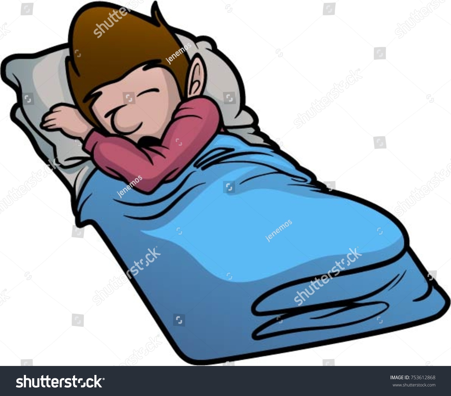 Boy Sleeping Bed Stock Vector (Royalty Free) 753612868 | Shutterstock