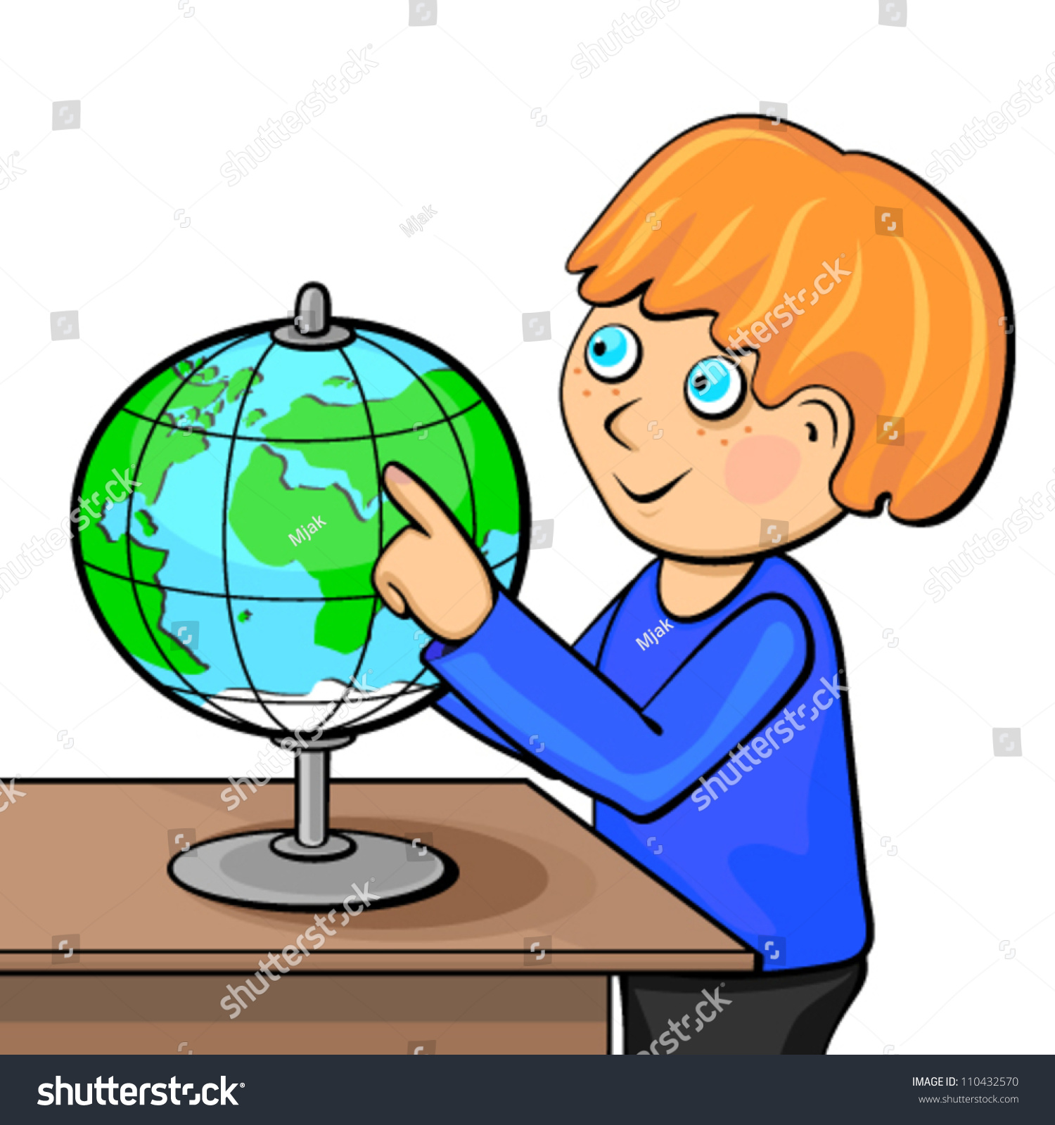 Boy Globe Stock Vector (Royalty Free) 110432570 | Shutterstock