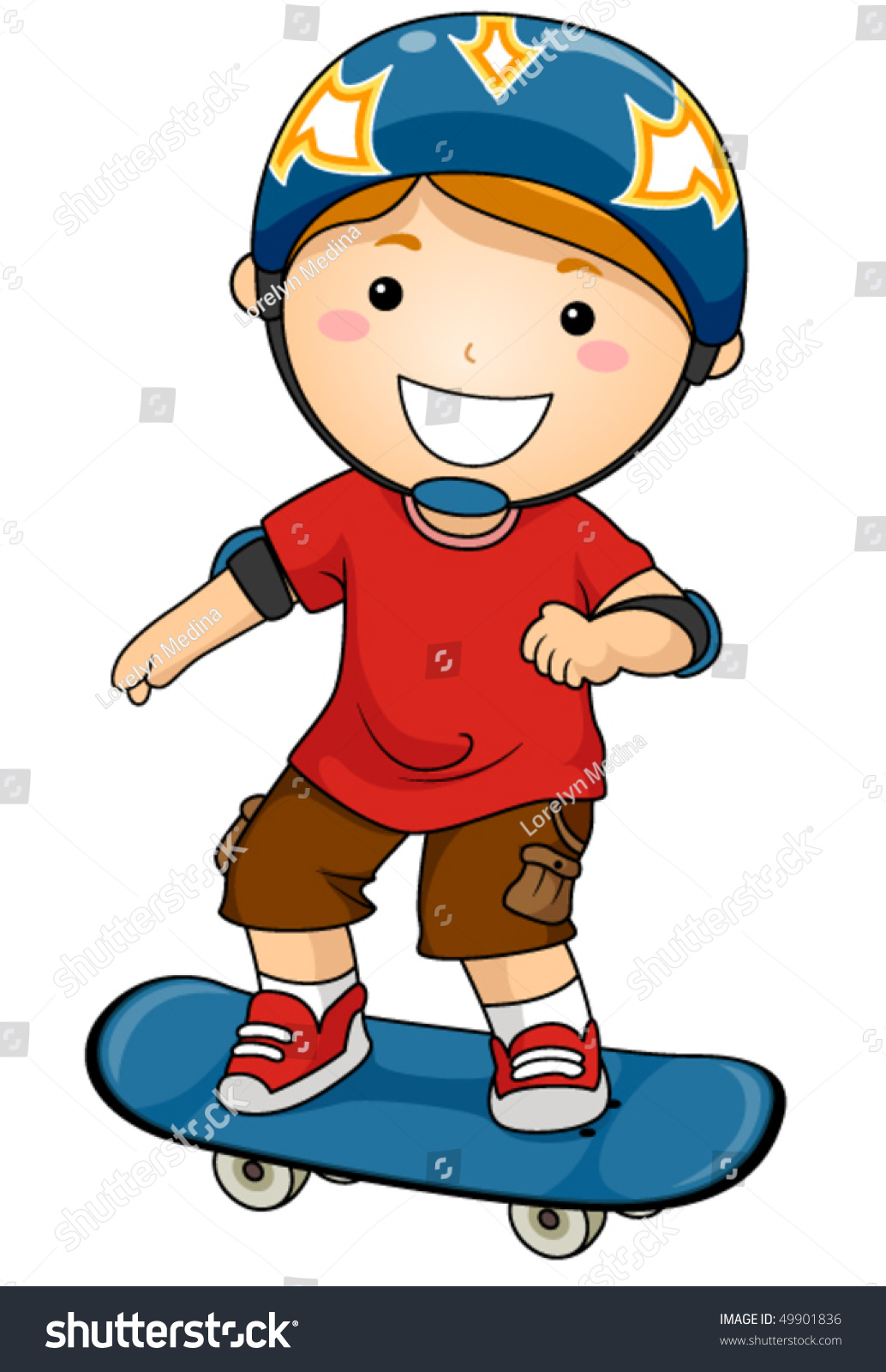 Boy With Skateboard - Vector - 49901836 : Shutterstock