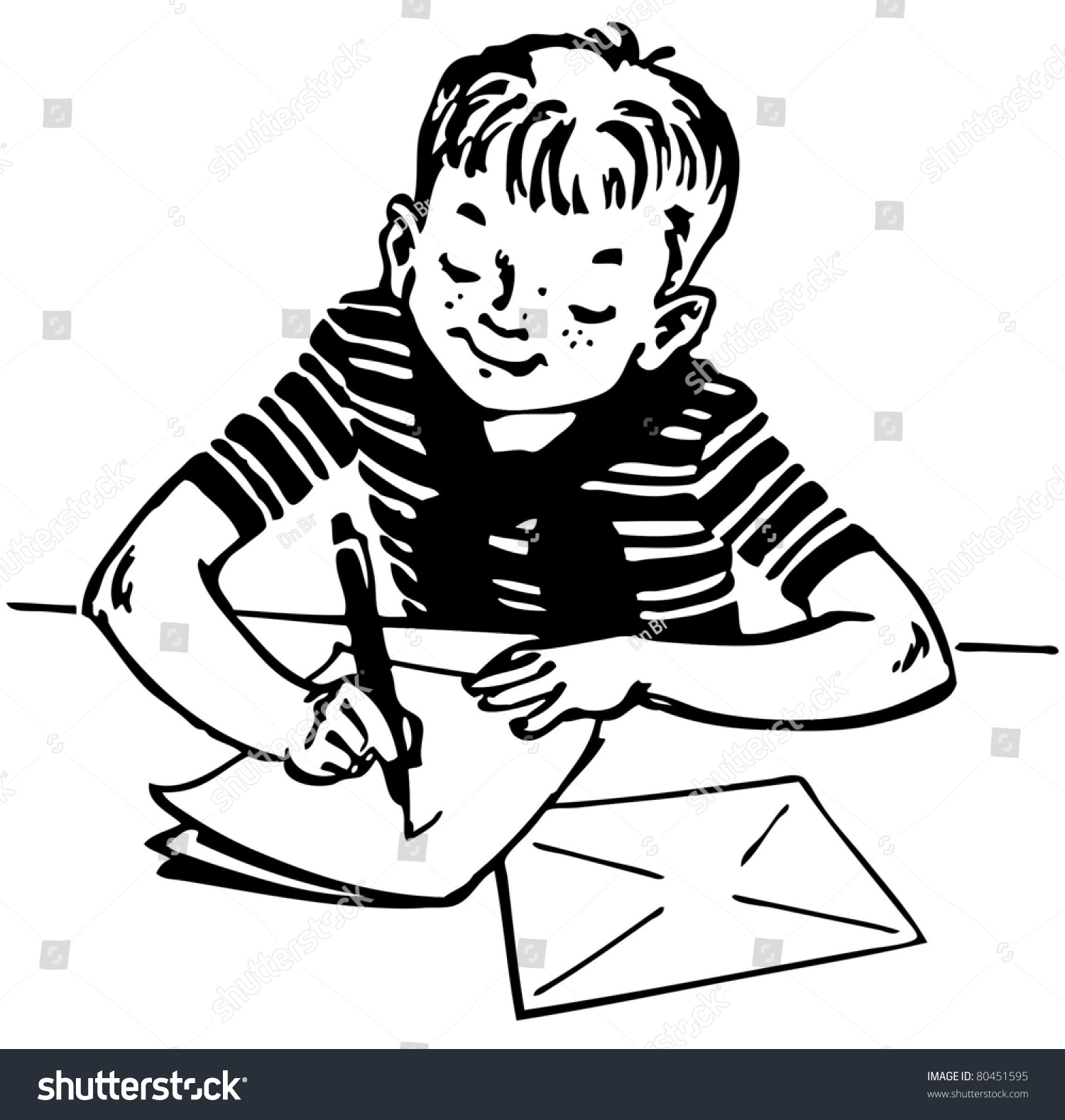 Boy Writing Letter Stock Vector Royalty Free 80451595 Shutterstock