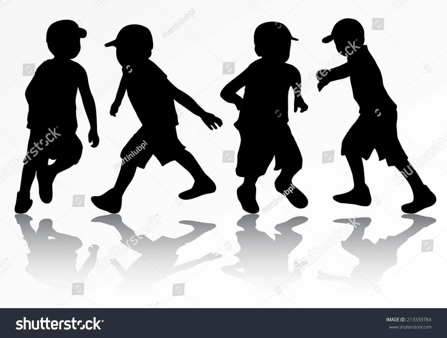 Boys Silhouettes Stock Vector (Royalty Free) 213339784 | Shutterstock