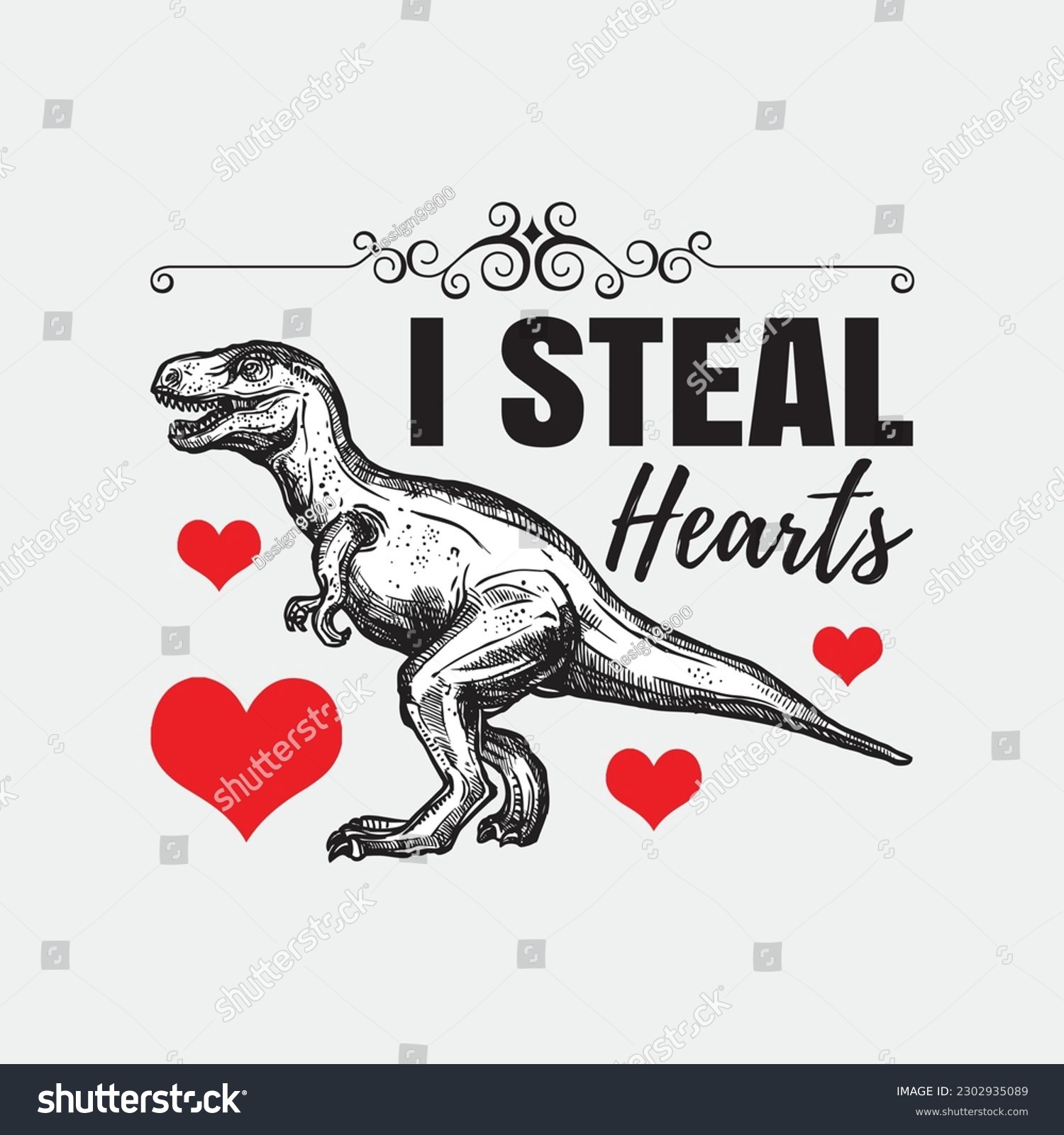 SVG of Boys Valentines Day Shirt Kids Dinosaur T rex I Steal Hearts svg