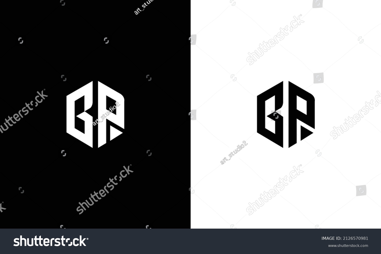 Bp Letter Logo Design On Luxury Stock Vector (Royalty Free) 2126570981