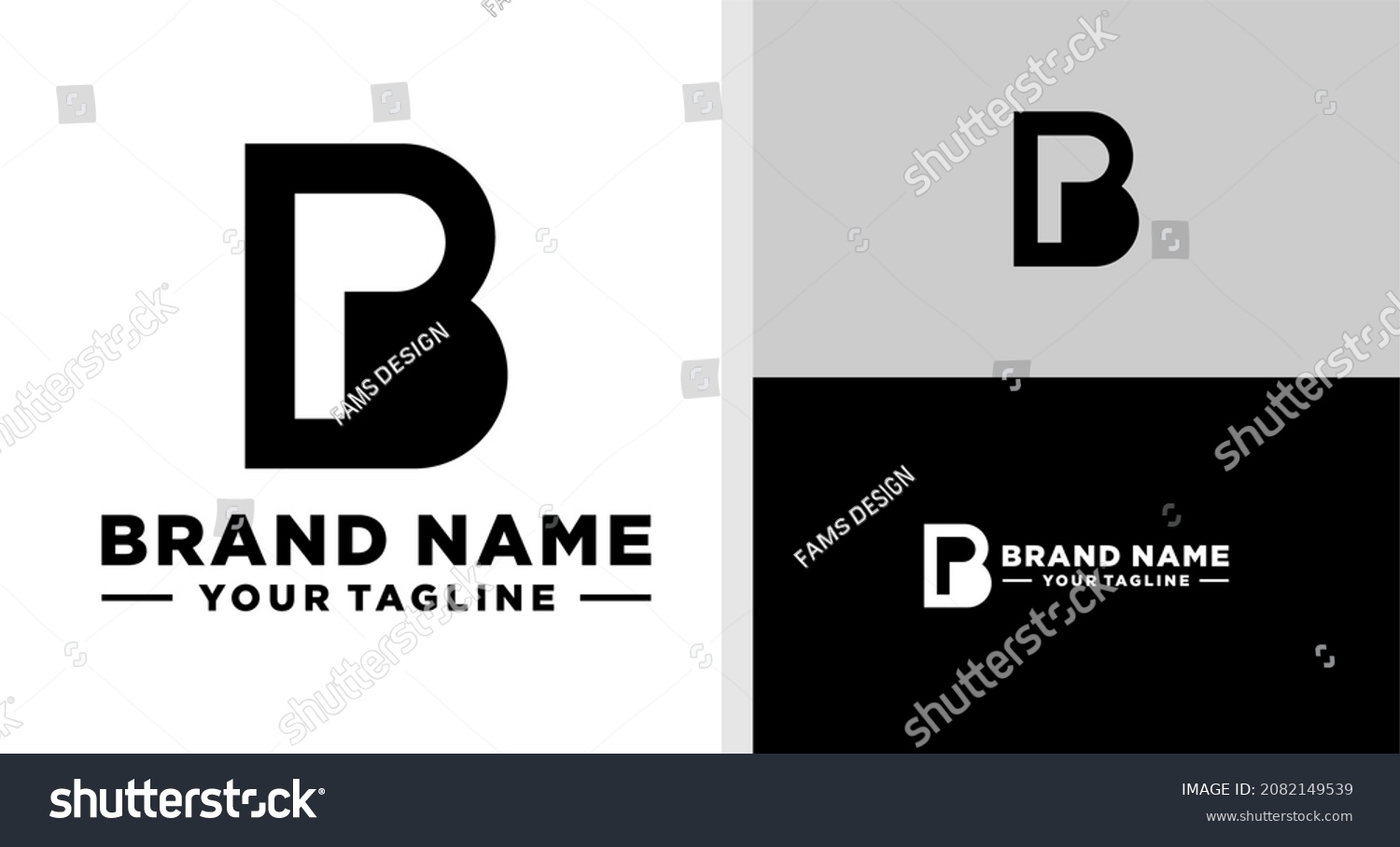 Bp Logo Monogram Bold Simple Editable: เวกเตอร์สต็อก (ปลอดค่าลิขสิทธิ์