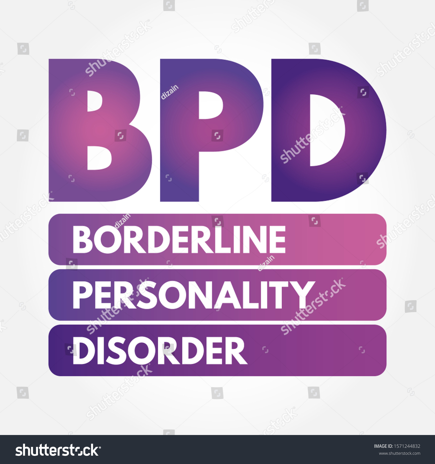 Bpd Borderline Personality Disorder Acronym Medical Stock Vector Royalty Free 1571244832