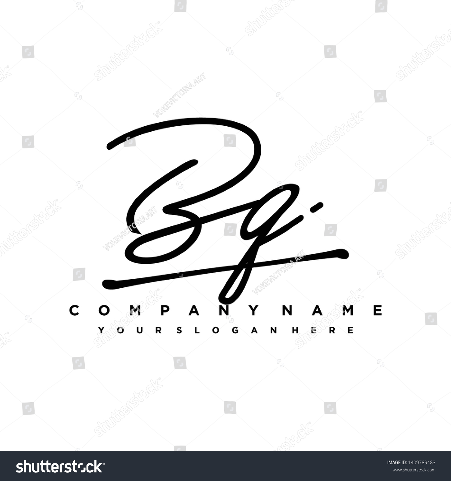 Bq Initial Signature Logo Handwriting Logo Stock Vector Royalty Free